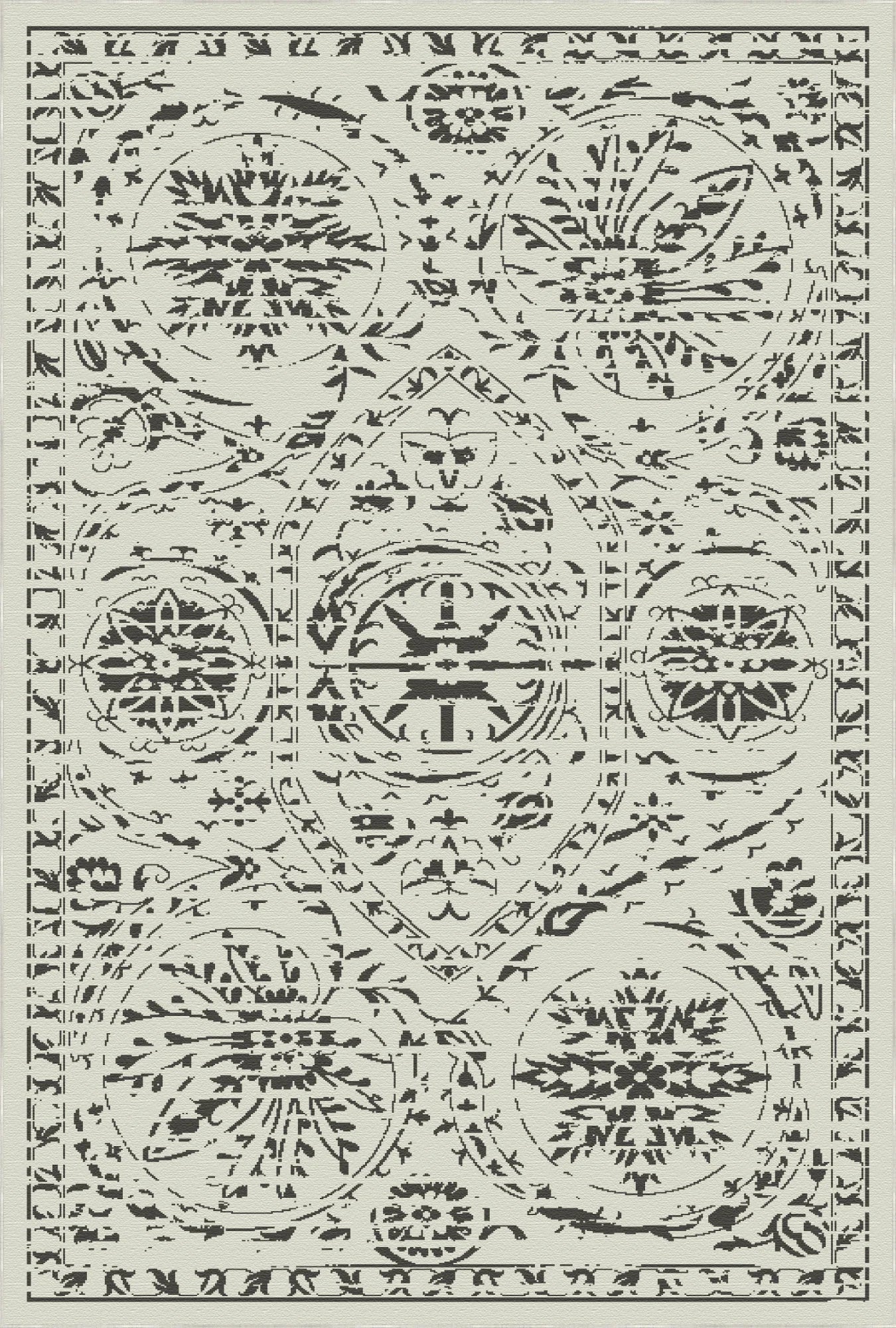 Bukhara Sketch Monochrome Exotic Rug