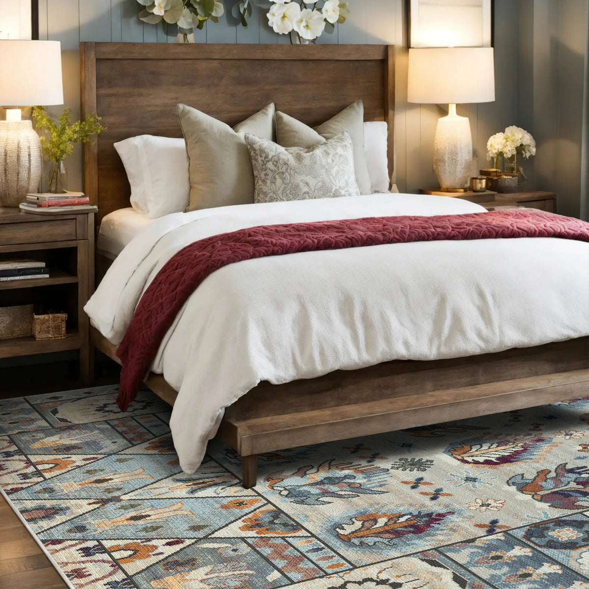 Bone Color Rug Shirvan Bone Washable Geometric Rug – Bella Rugs