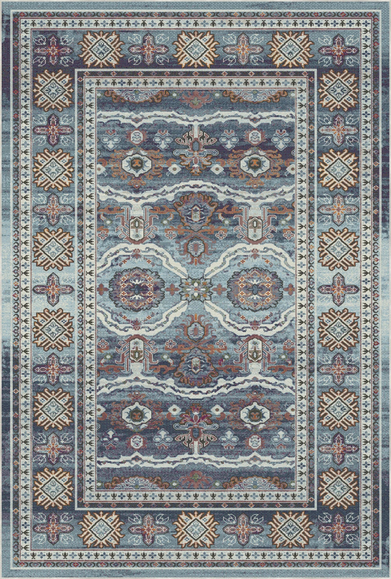 Kashgar Moon Tribal Rosette Rug