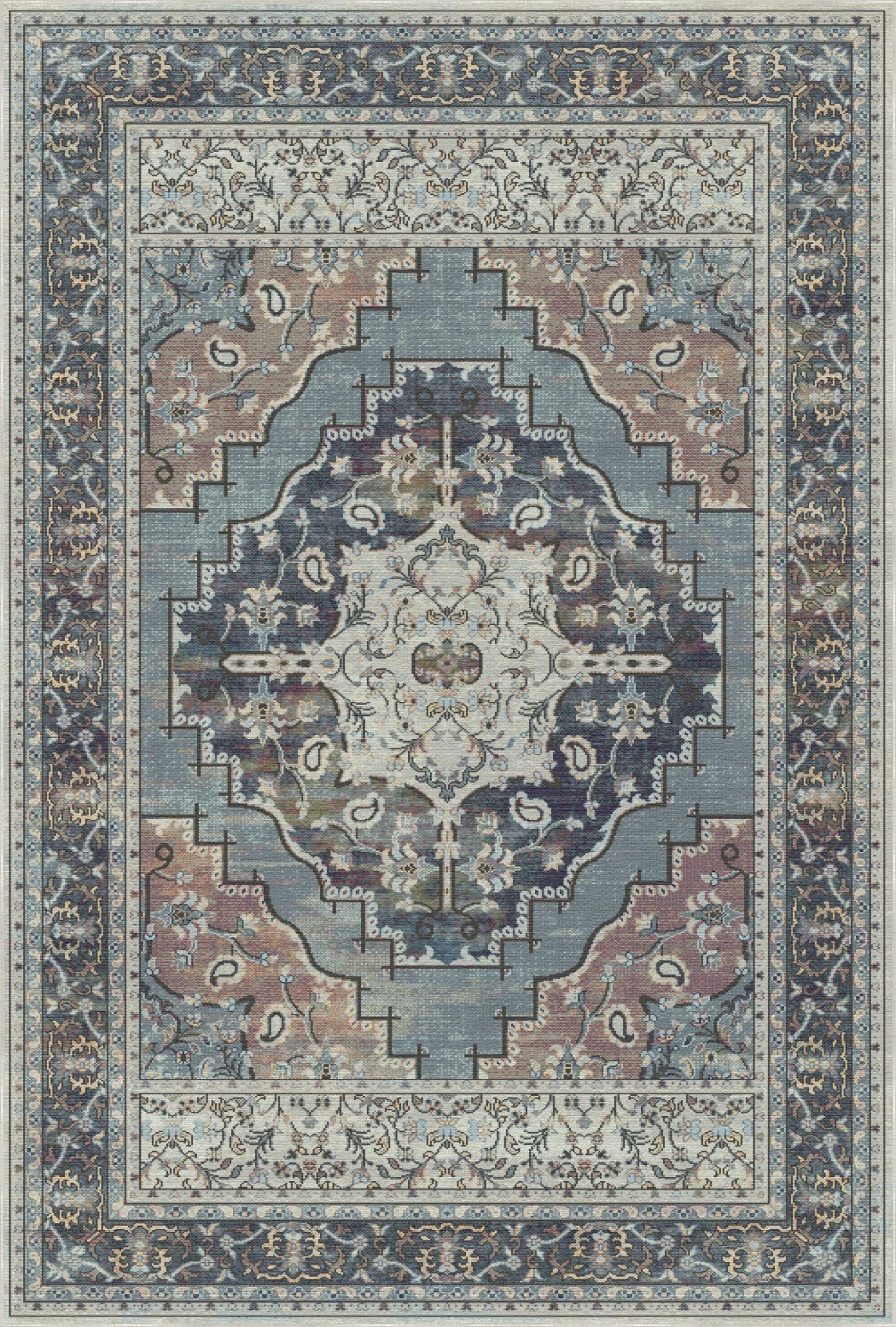 Loom Azure Paisley Floral Rug