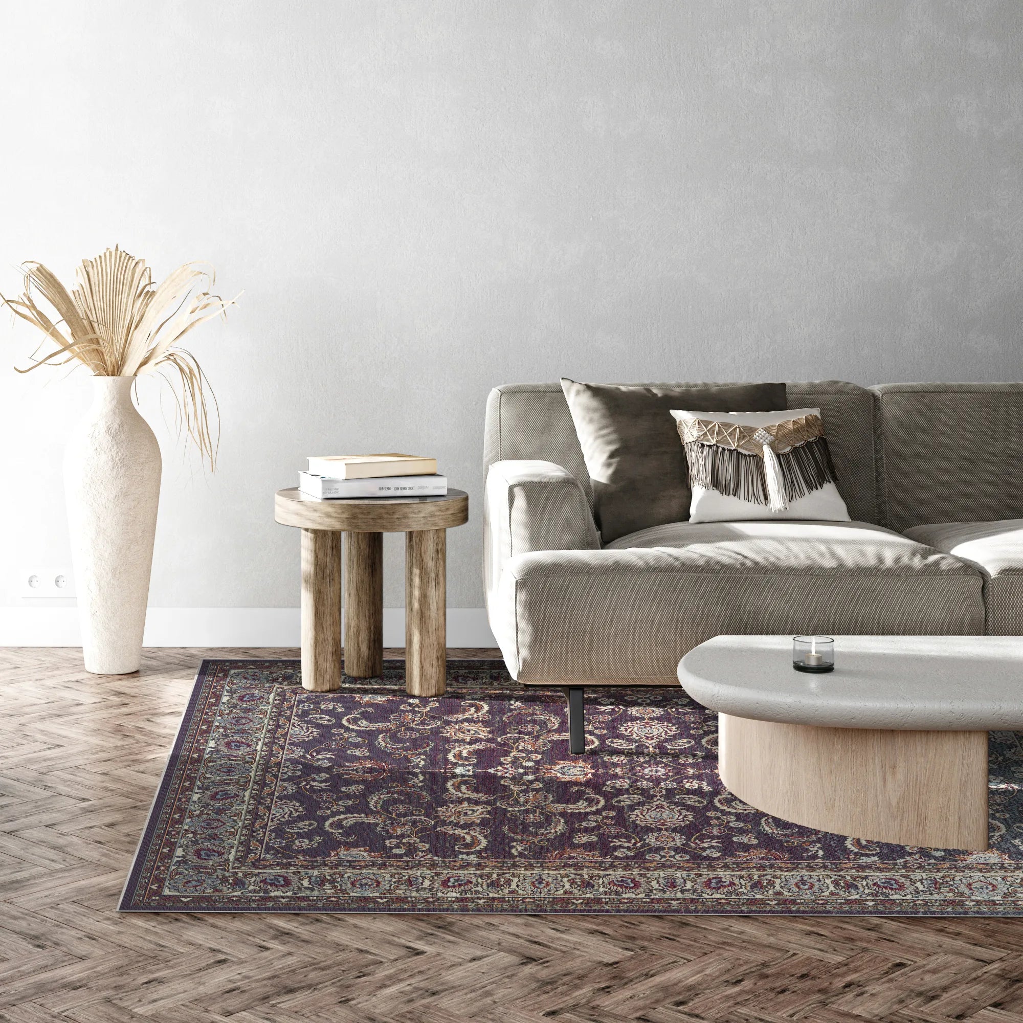 Royal Vine Plum Floral Rug