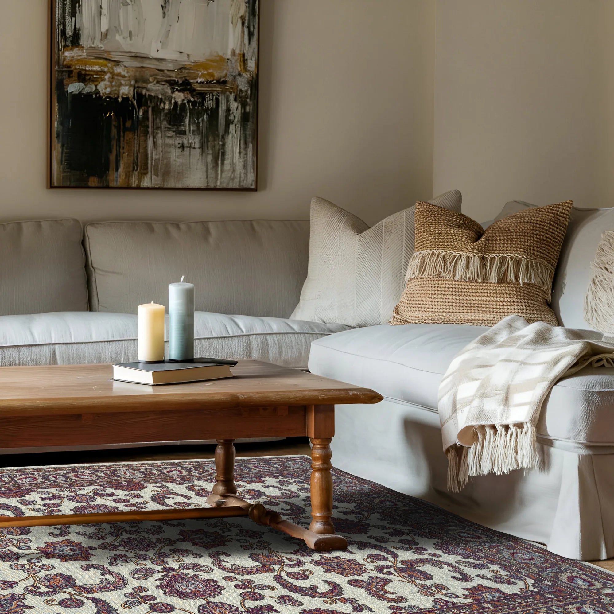 Royal Vine Amber Floral Rug