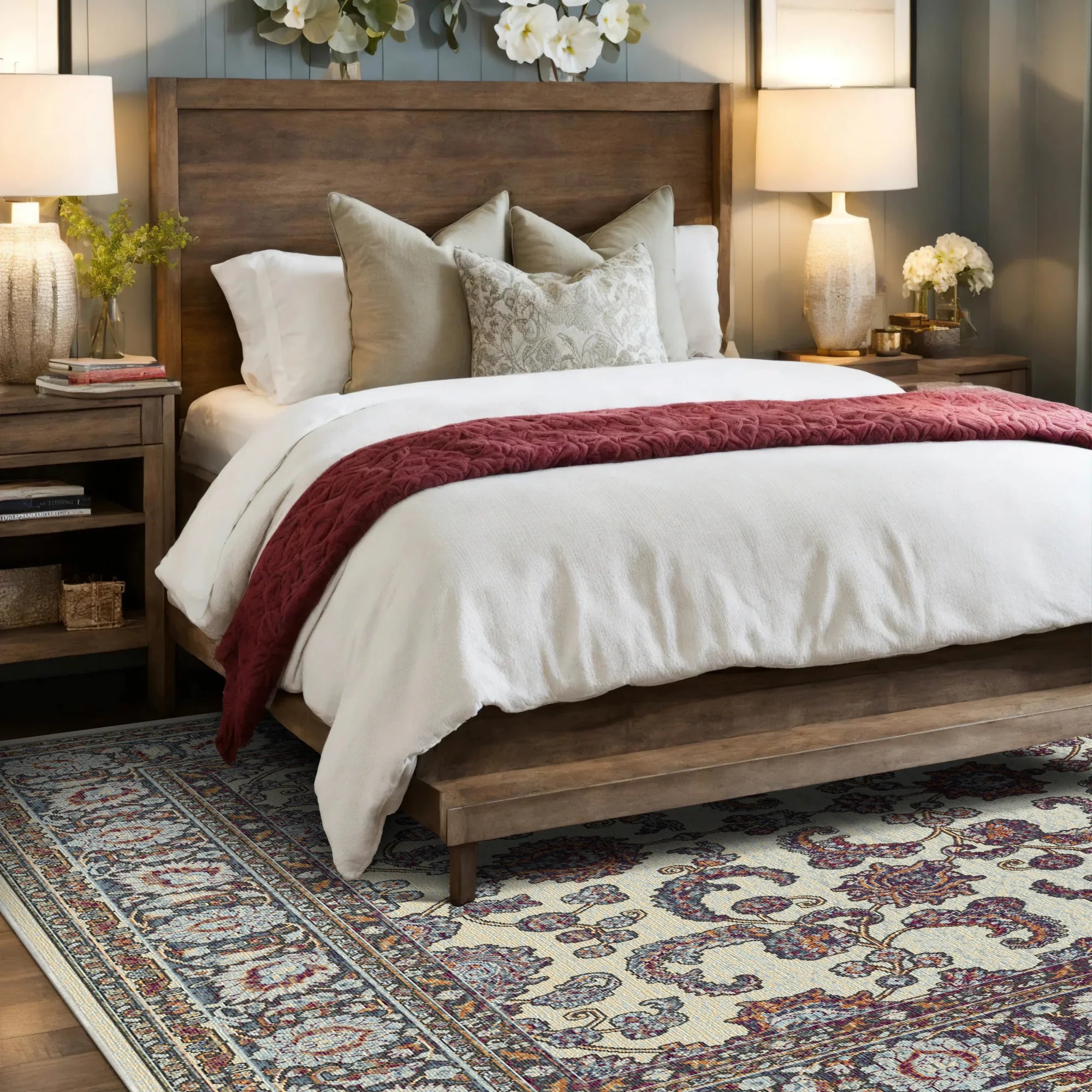 Royal Vine Amber Floral Rug