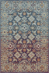 Caspian Dusk Geometric Tribal Rug Indigo