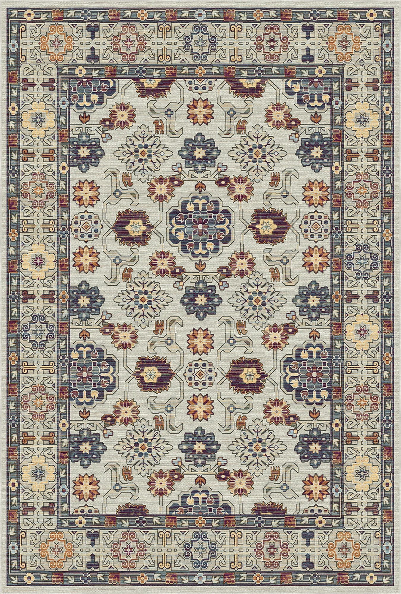 Caspian Bone Geometric Tribal Rug