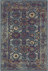 Antique Indigo Palmette Floral Rug 