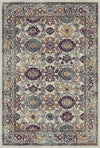 Antique Bone Palmette Floral Rug White
