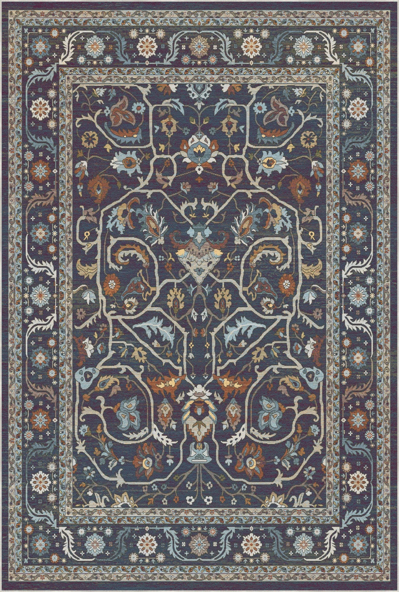 Imperial Vine Indigo Palace Rug
