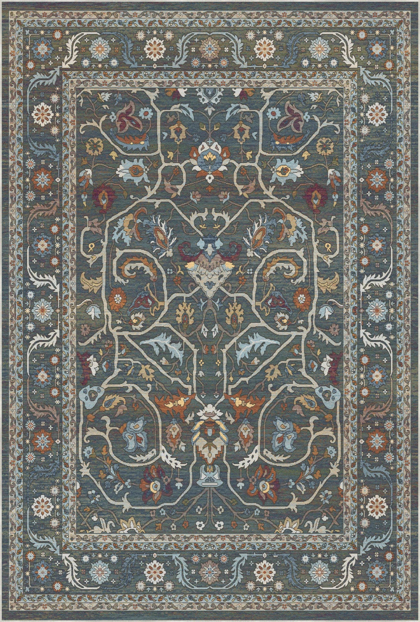 Imperial Vine Sage Palace Rug
