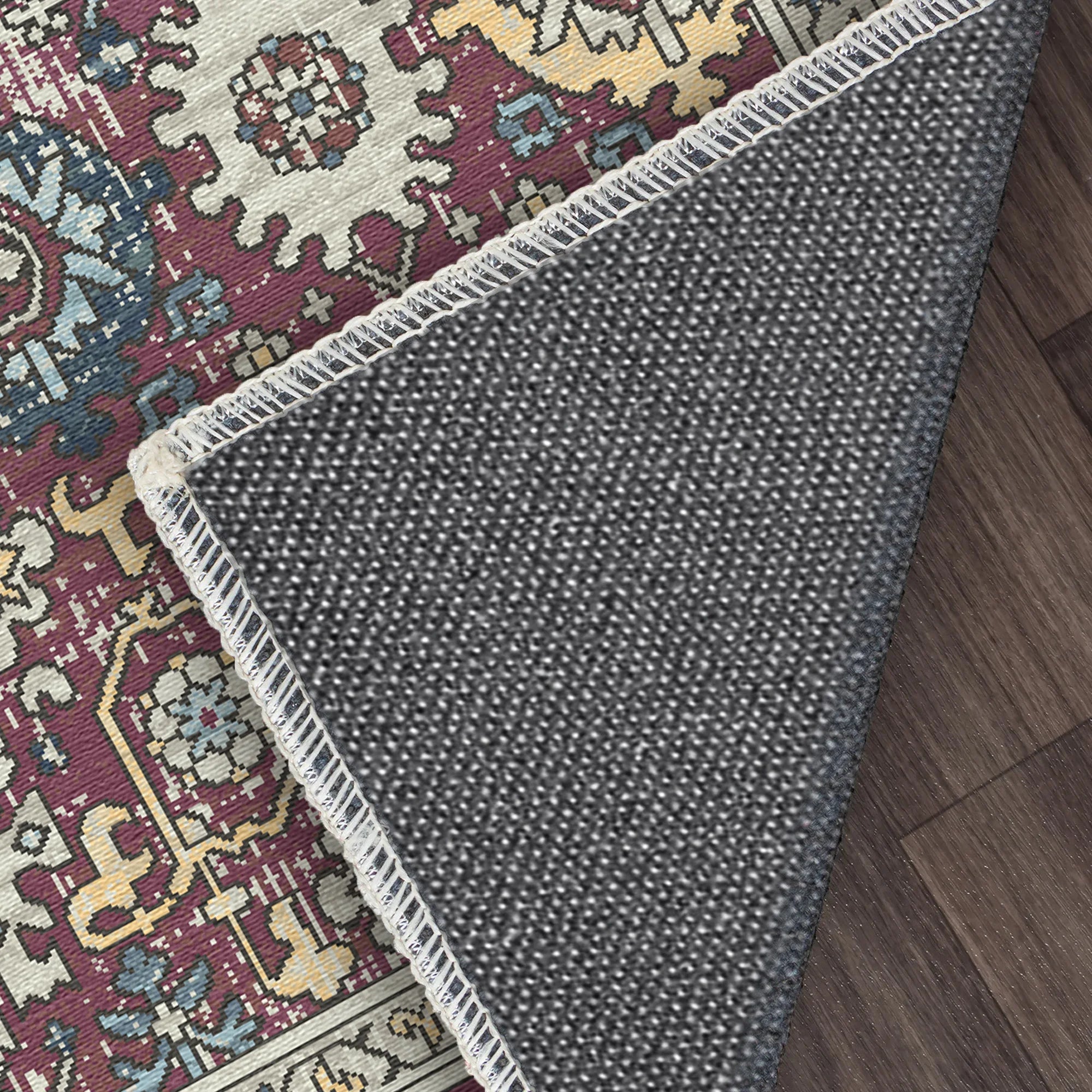 Tribal Berry Medallion Washable Rug