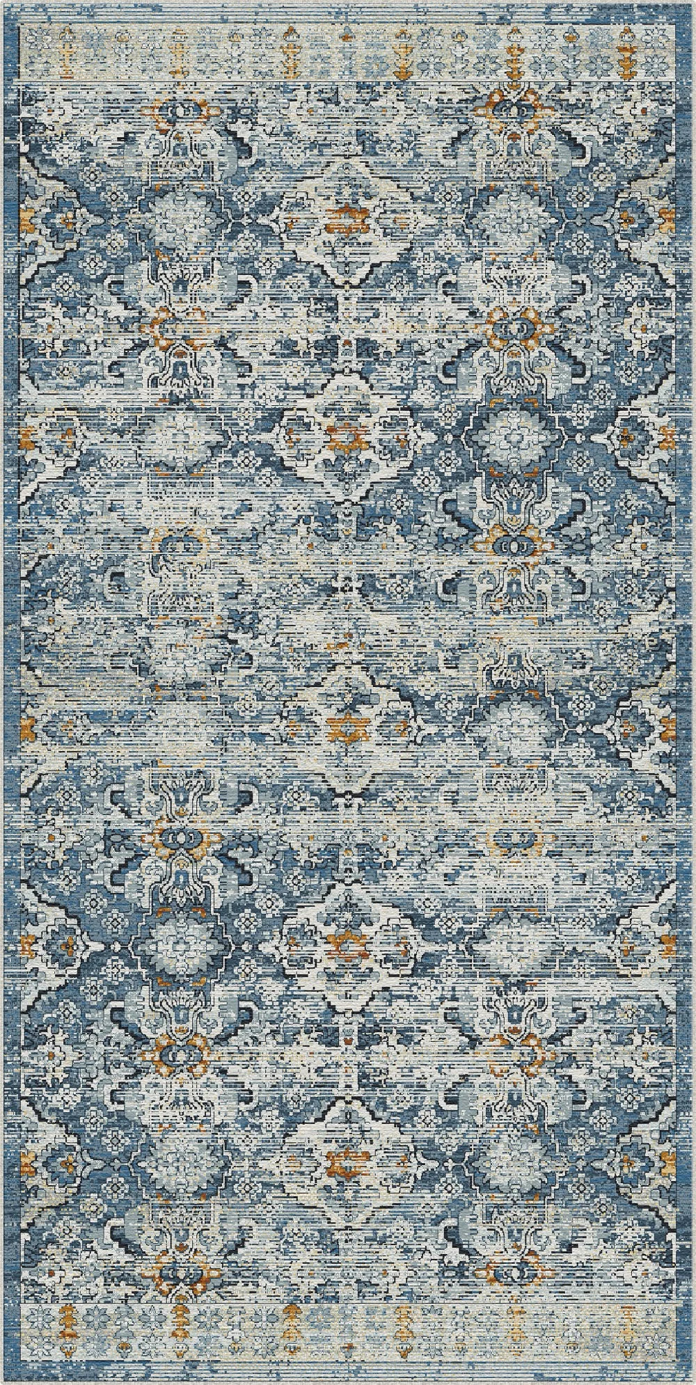 Antique Indigo Serapi Lattice Rug