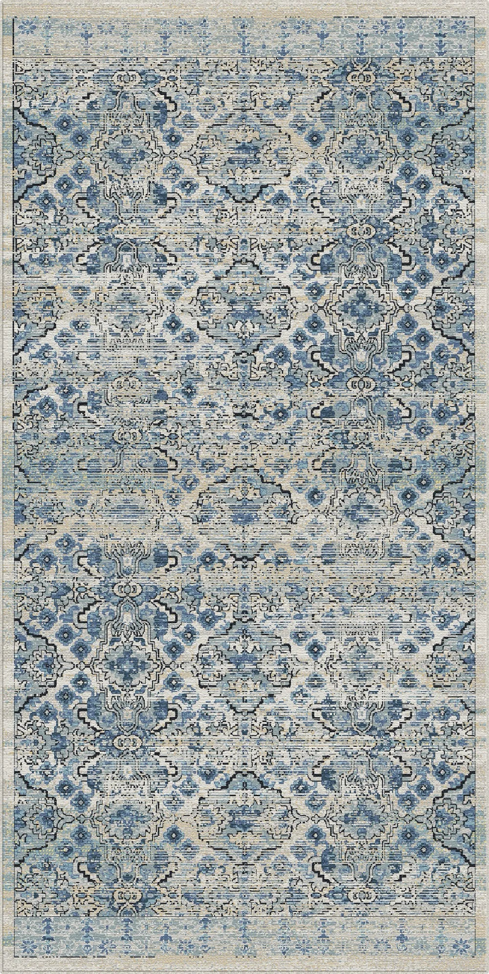 Vintage Slate & Azure Serapi Heritage Rug