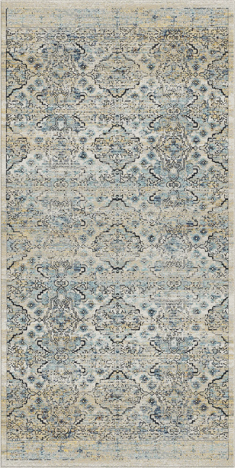 Vintage Neutral Serapi Lattice Rug