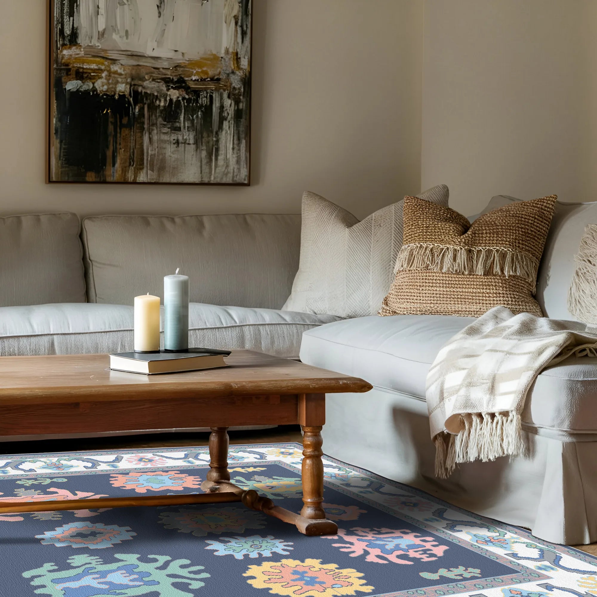 Aura Indigo Pop Geometric Rug