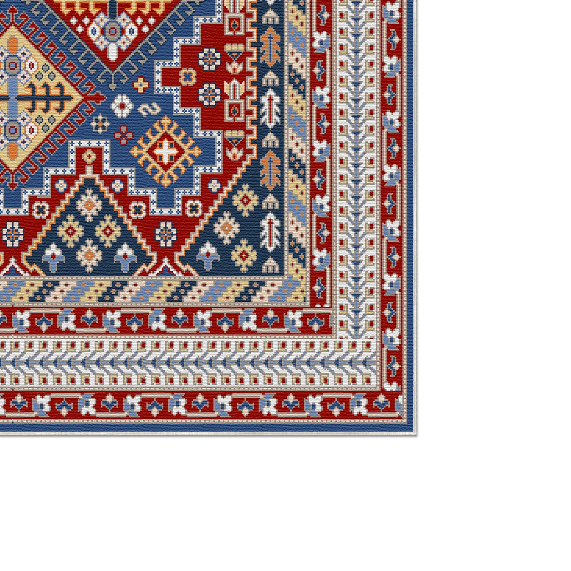 Lyra Crimson Shield Geometric Rug