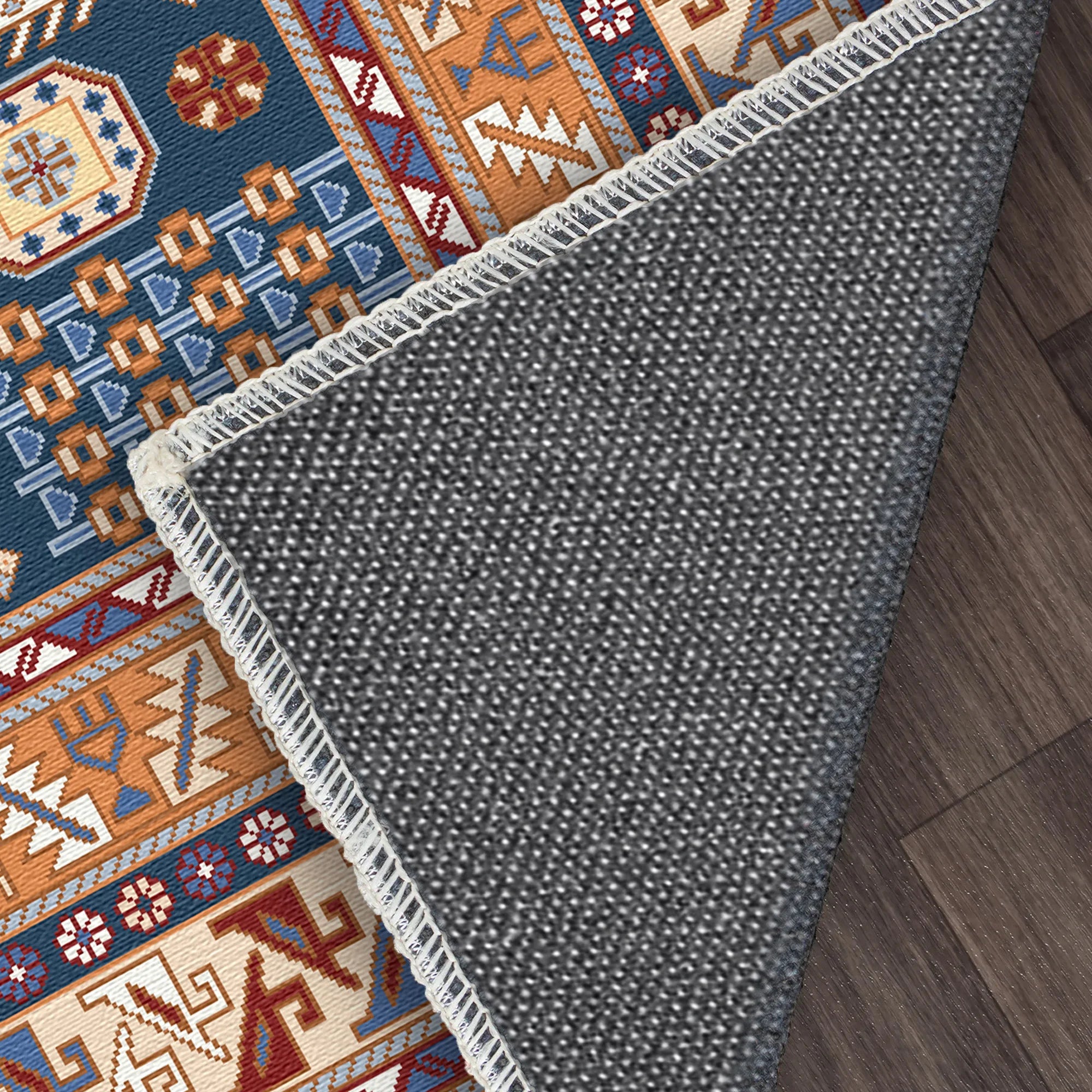 Vesper Azure Tribal Geometric Rug