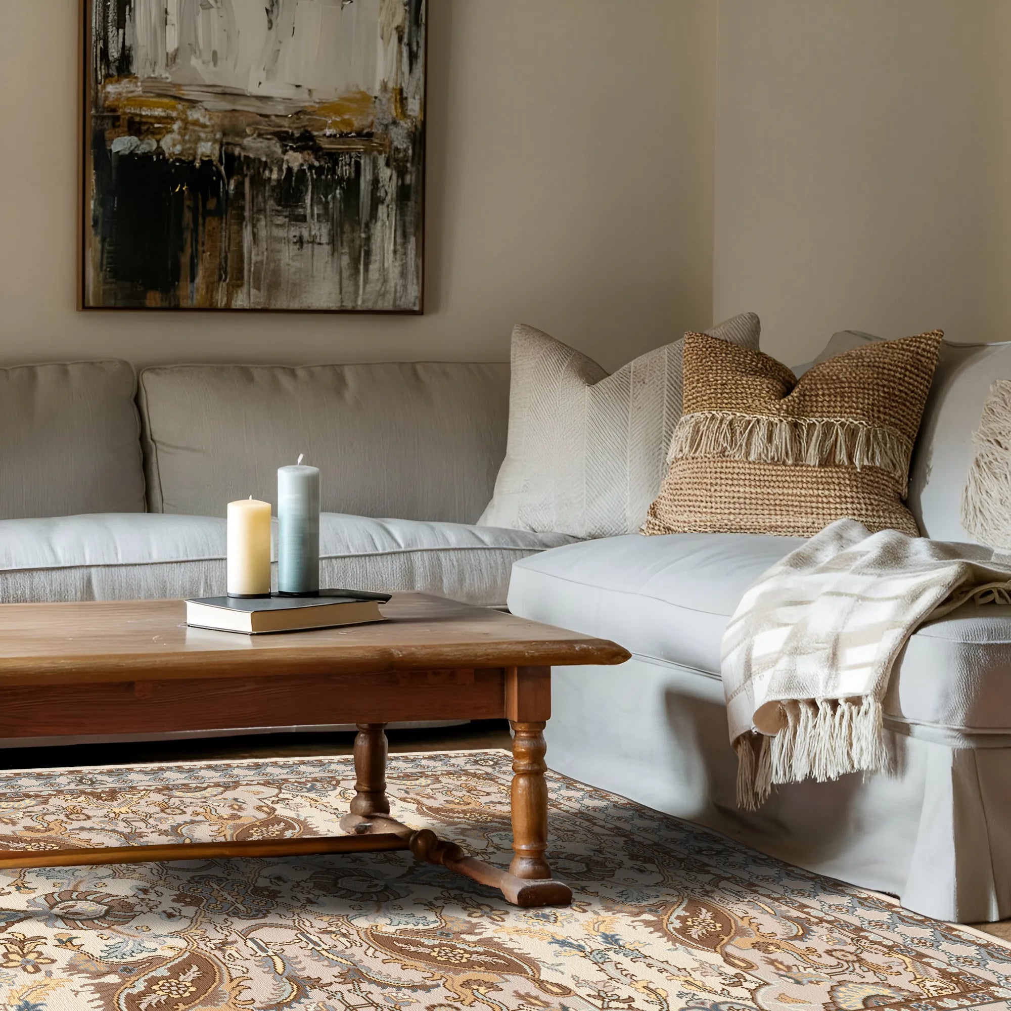 Thalia Cream Palmette Classical Rug