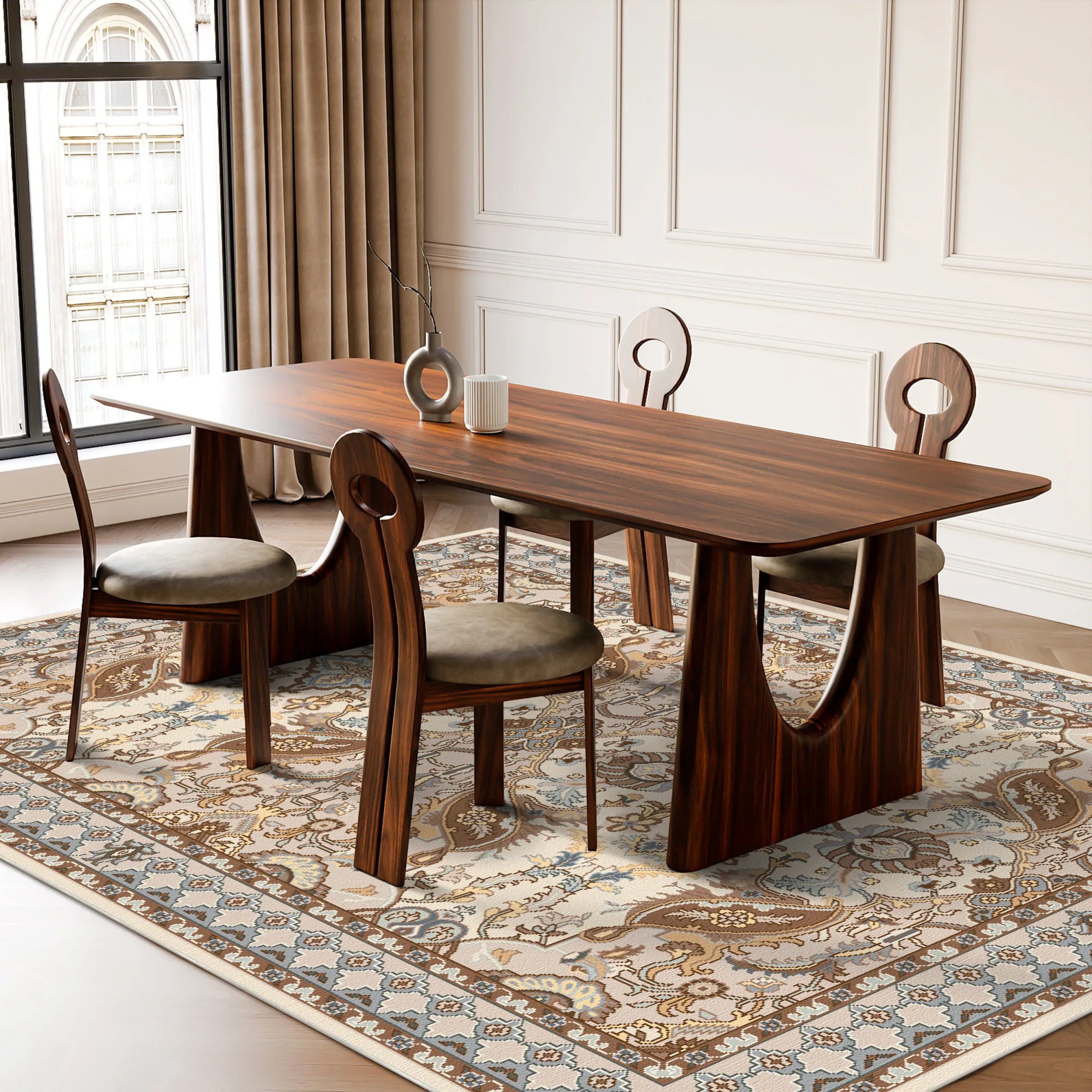 Thalia Cream Palmette Classical Rug