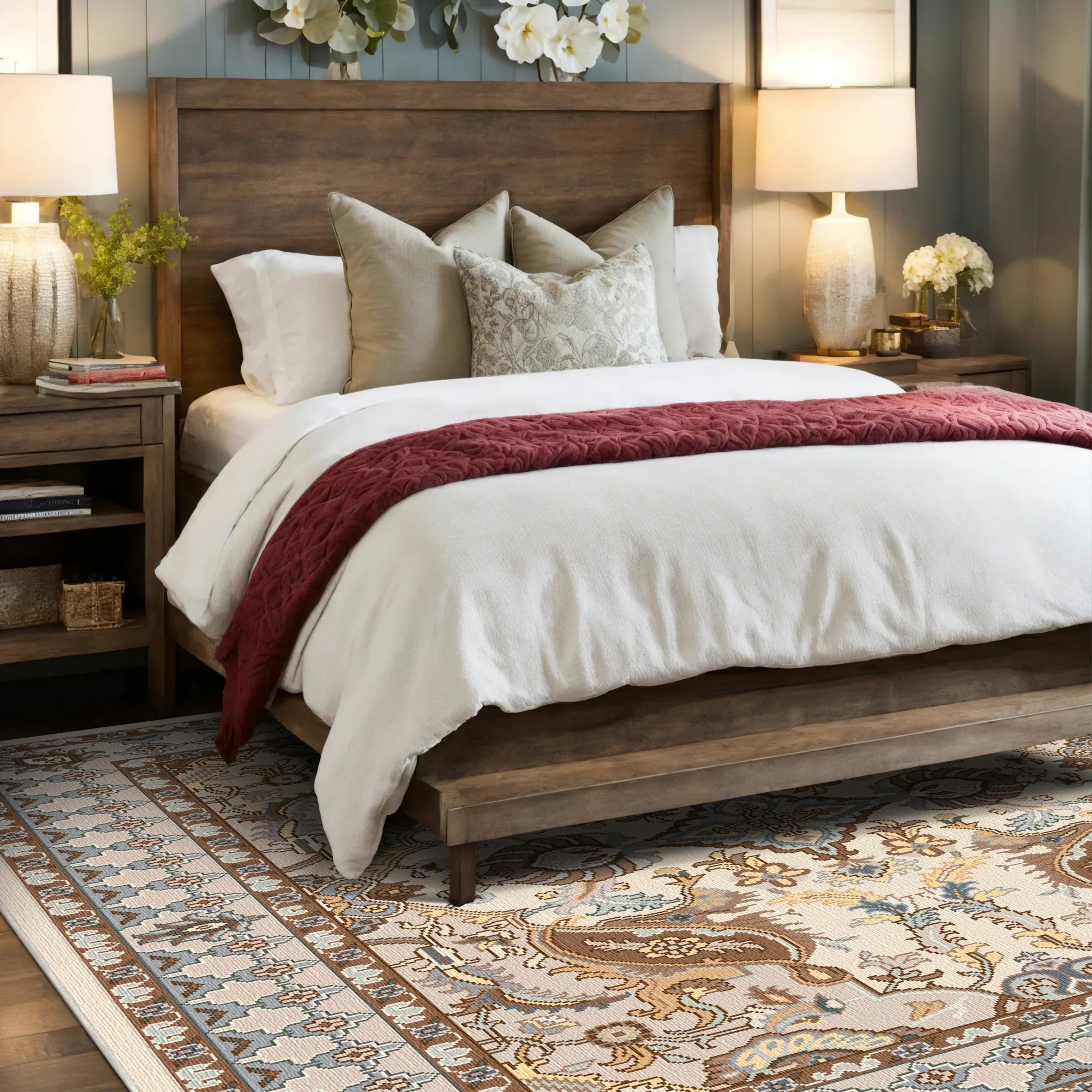 Thalia Cream Palmette Classical Rug