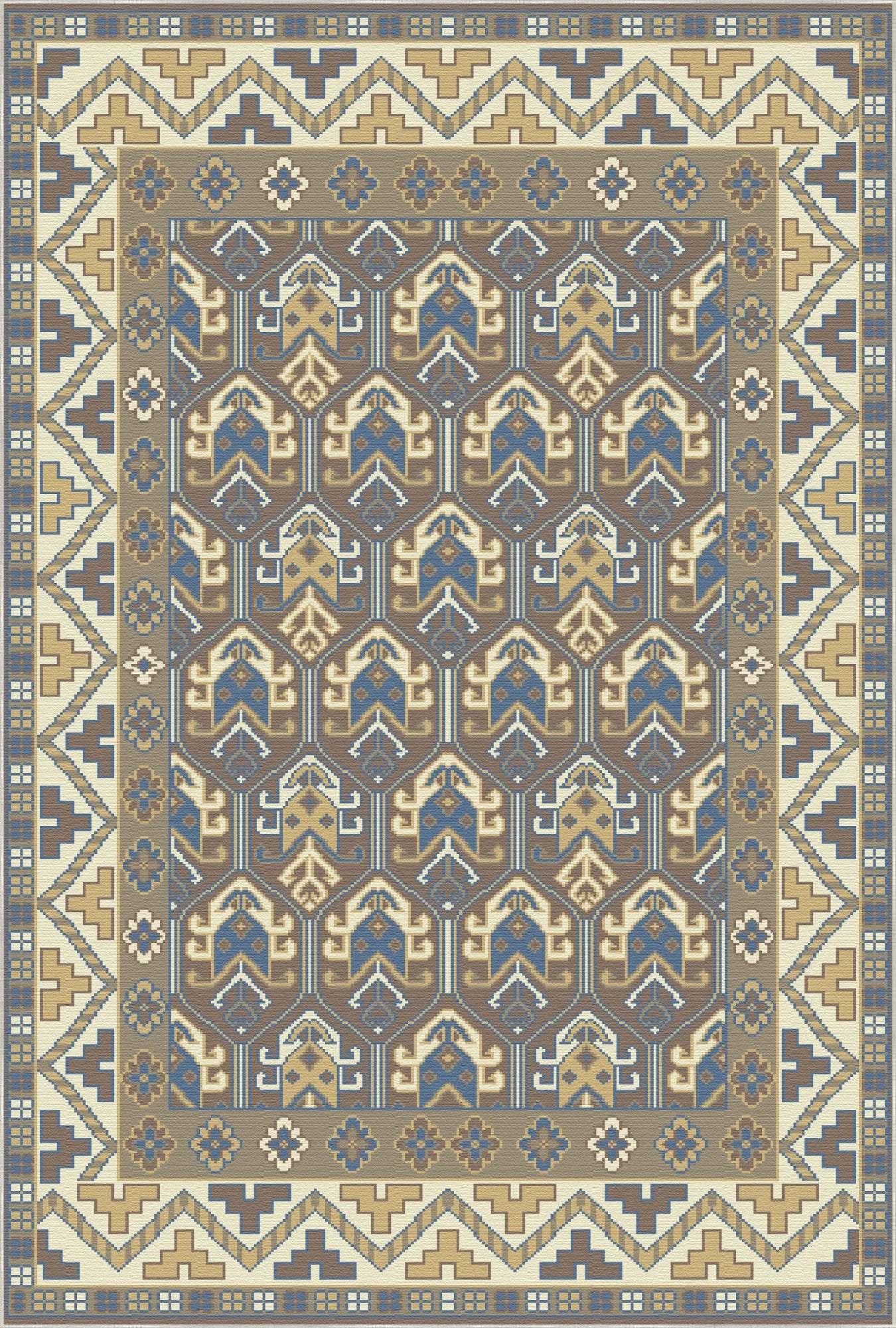 Valerius Slate Chevron Tribal Rug