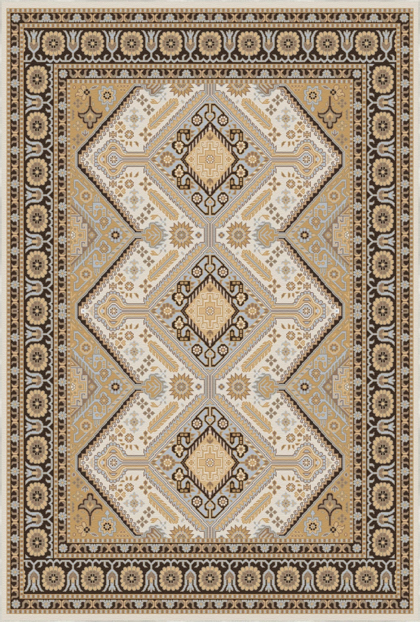 Aurelius Amber Medallion Geometric Rug