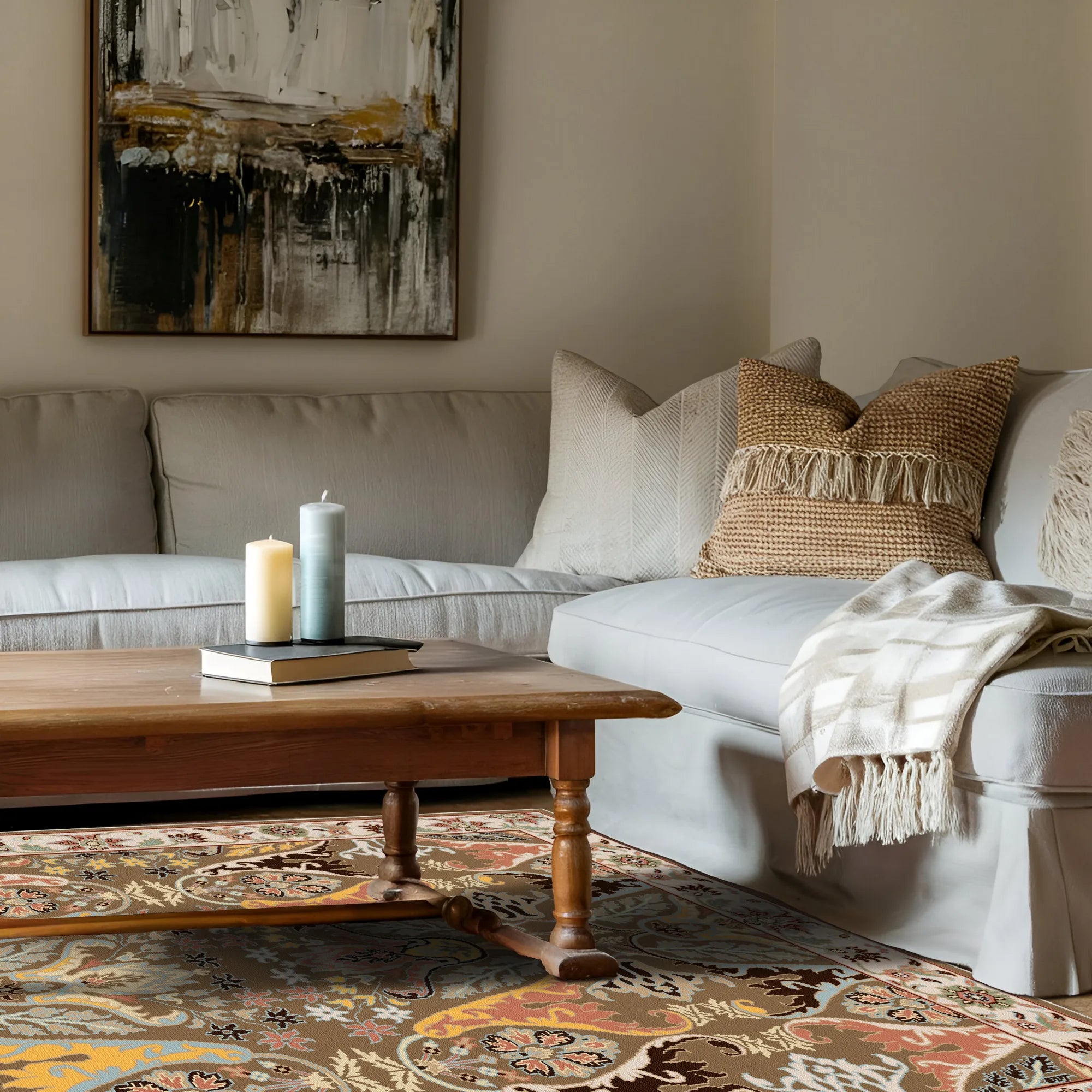 Gaia Earth Leaf Floral Rug