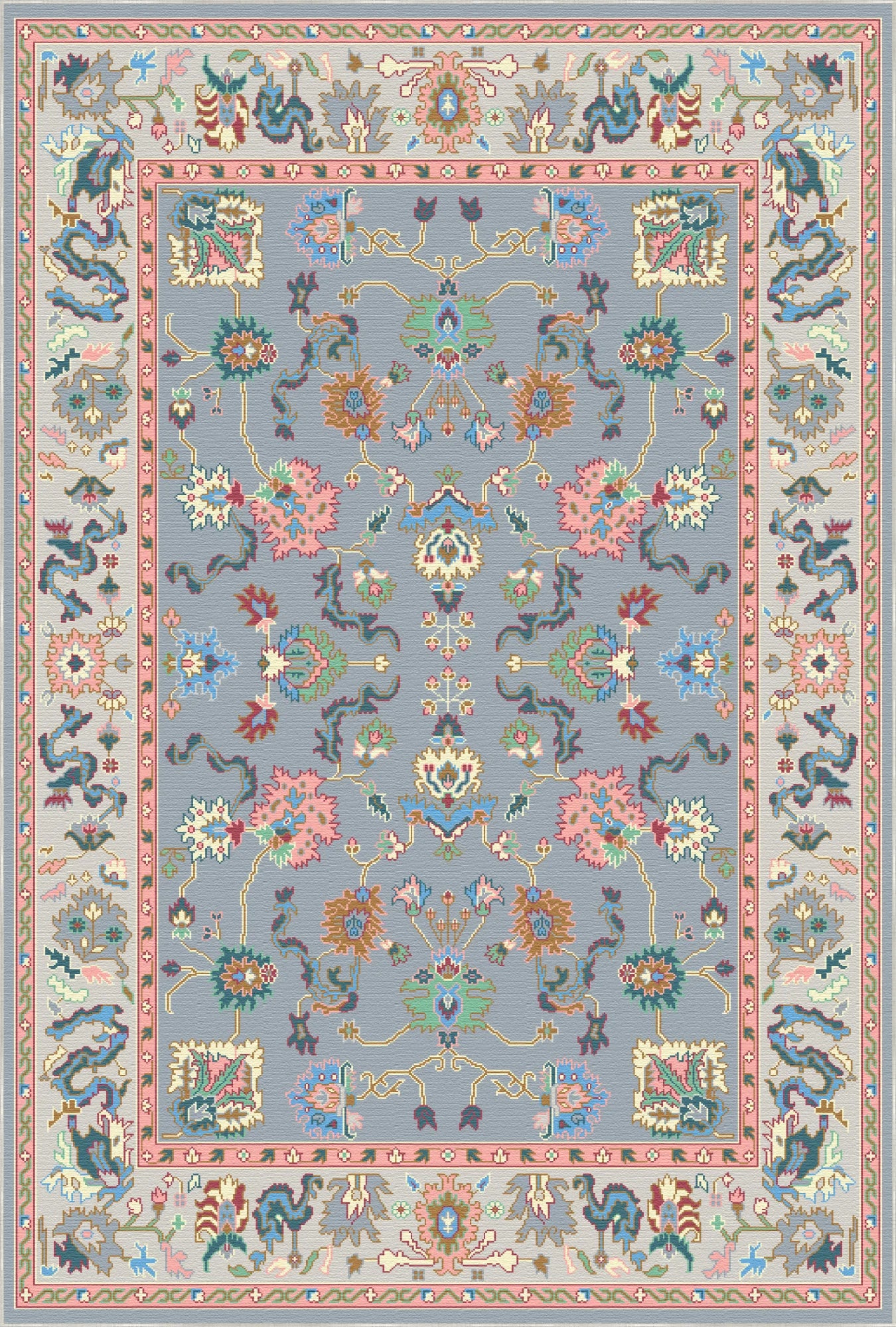 Aetheria Misty Floral Garden Rug