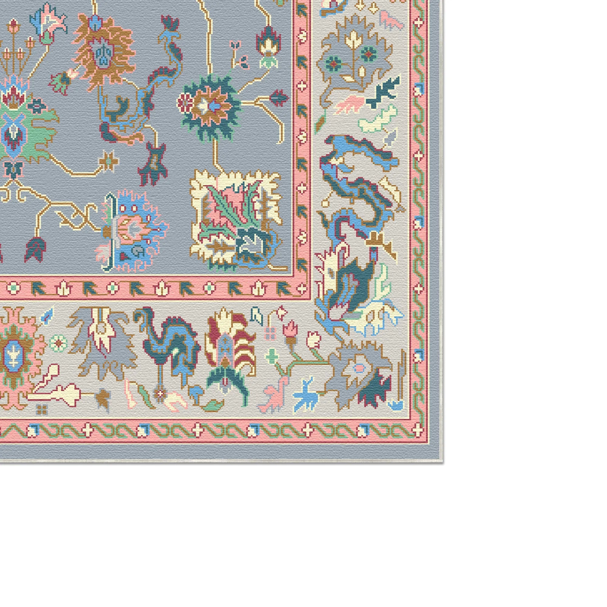 Aetheria Misty Floral Garden Rug