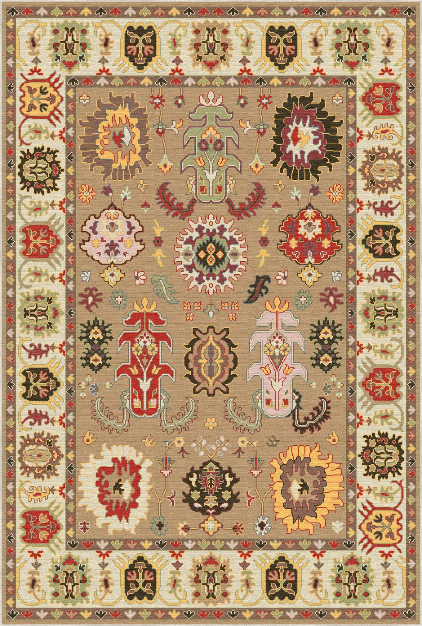 Vesta Ochre Totem Tribal Rug