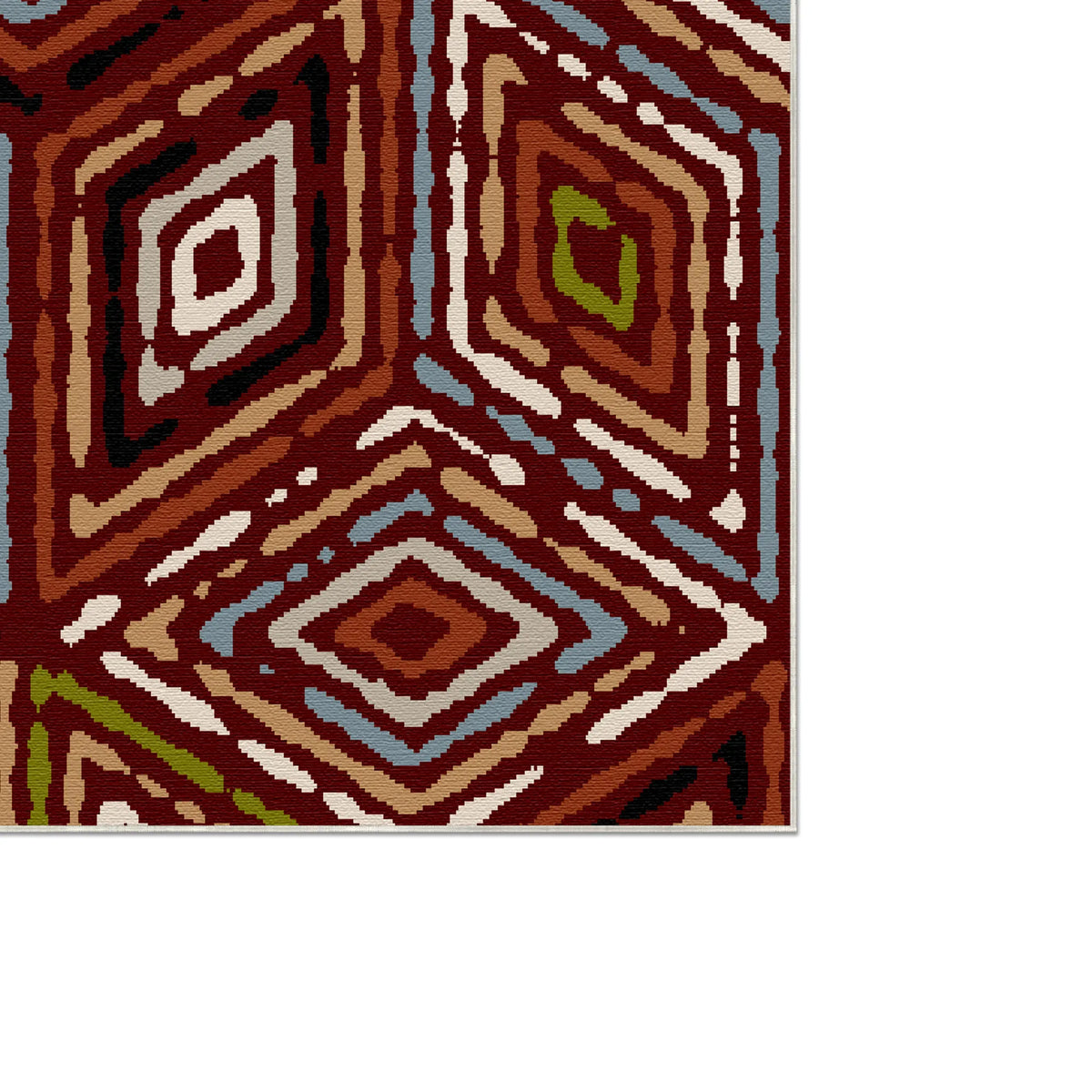 Rustic Rimworld Rug Rustic Red Tribal Geometric Washable Rug – Bella Rugs