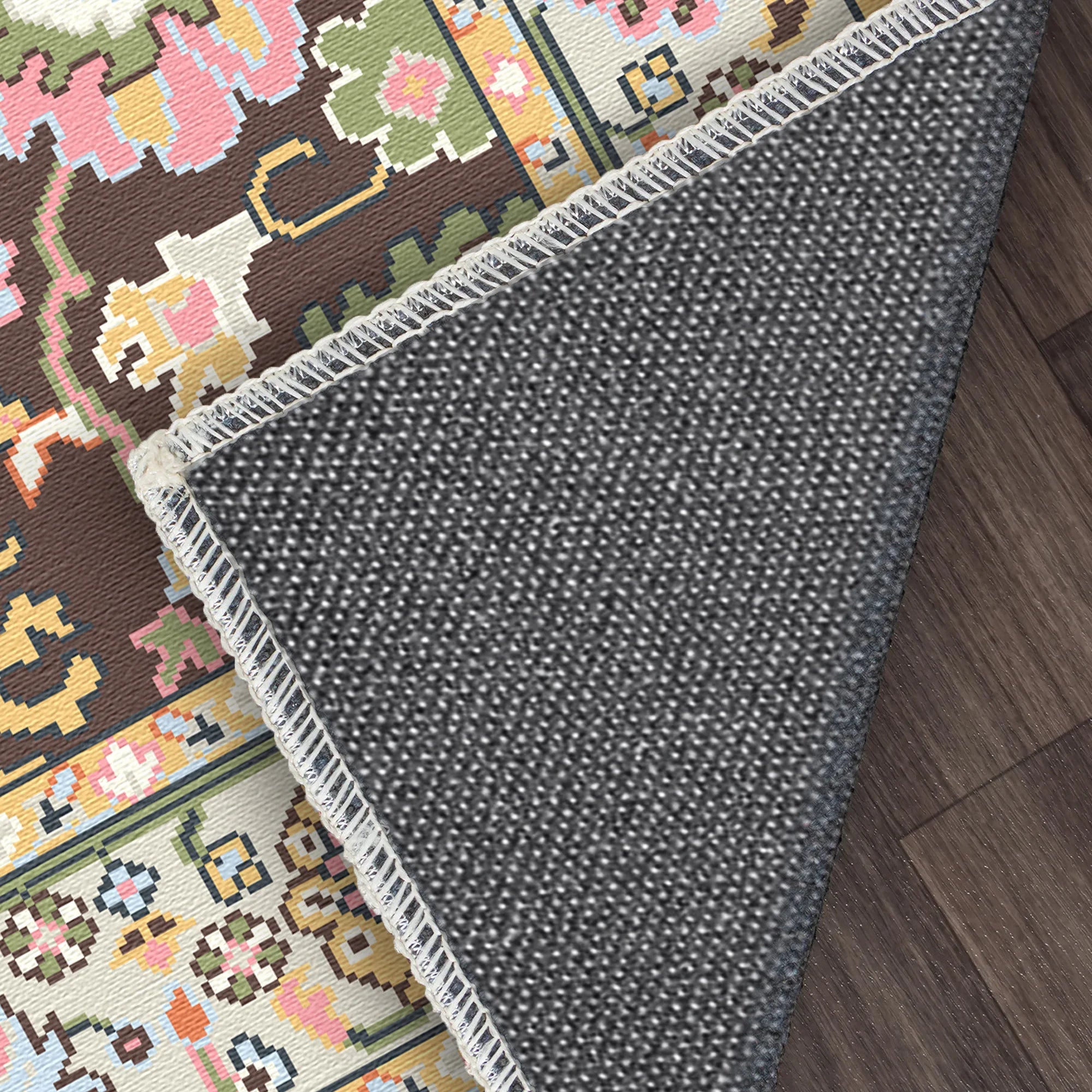 Lumina Cocoa Floral Garden Rug