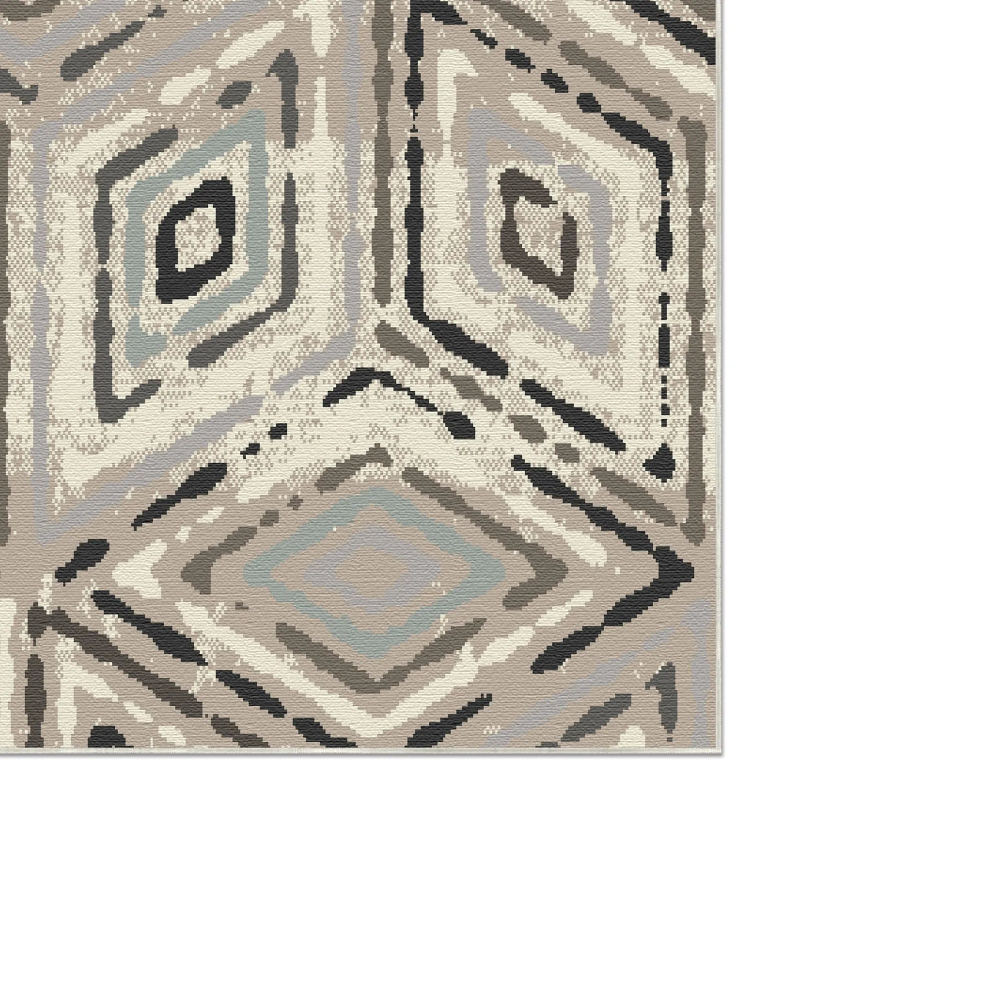 Modern Mist Geometric Diamond Rug