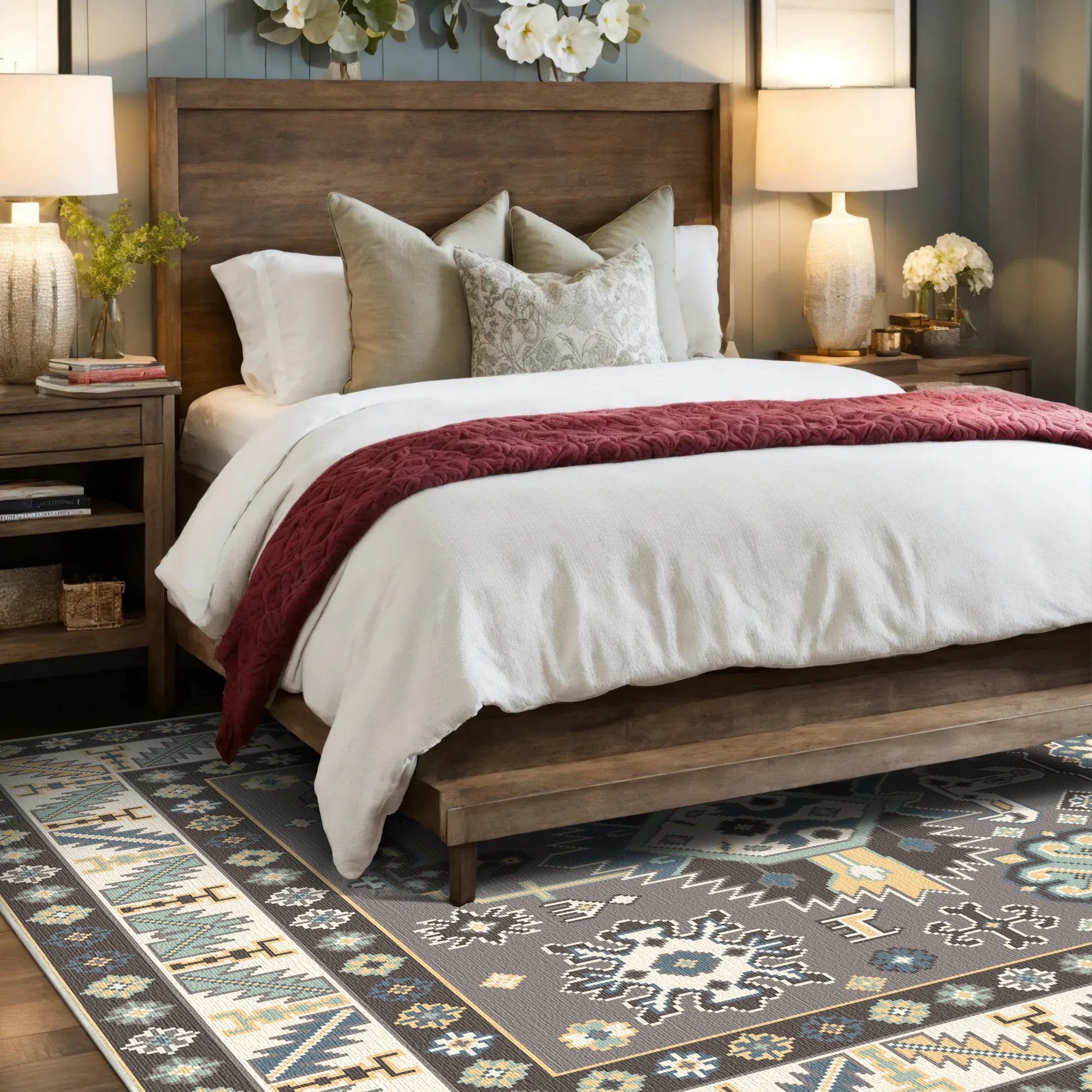 Astraea Ash Tribal Medallion Rug