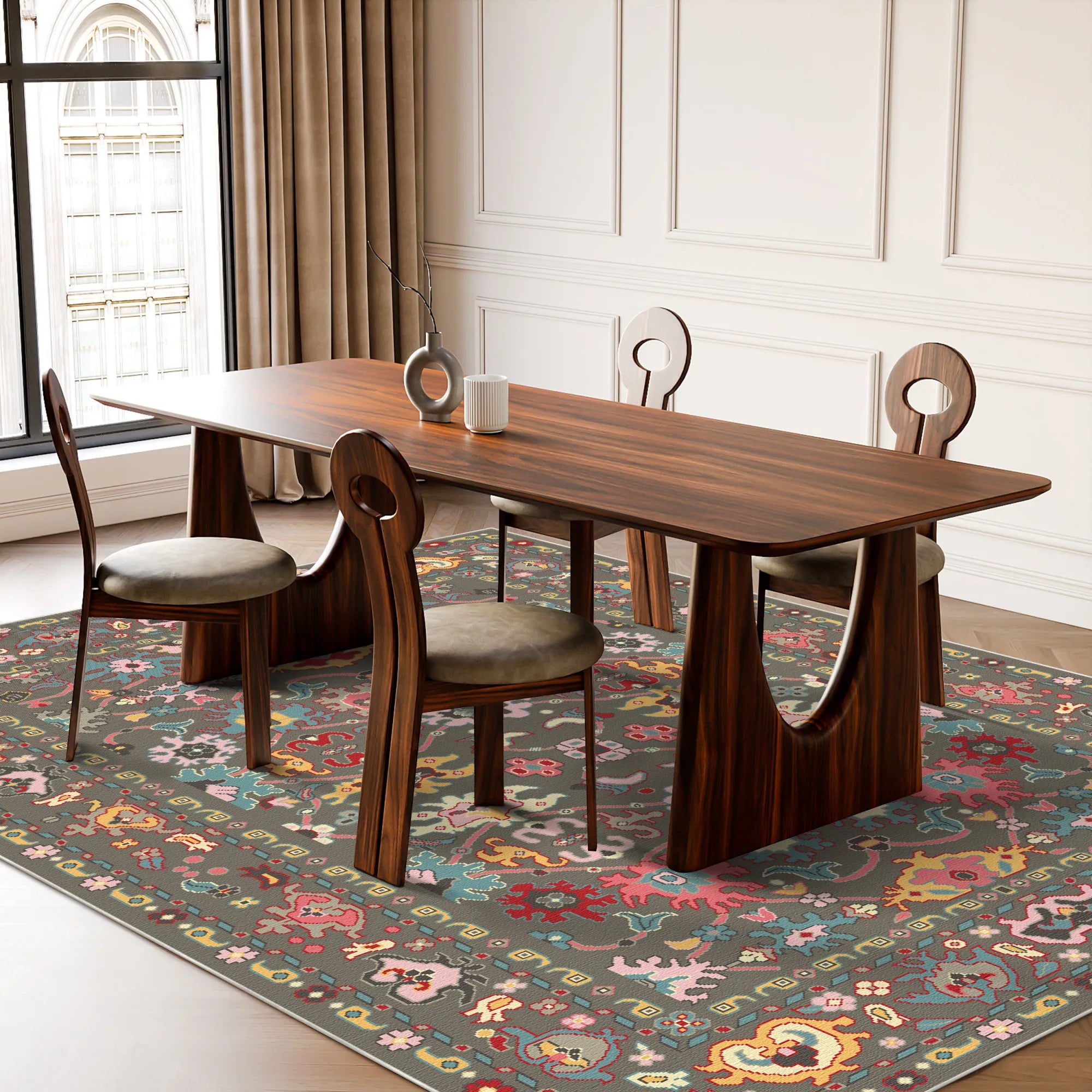 Zora Olive Fusion Tribal Rug