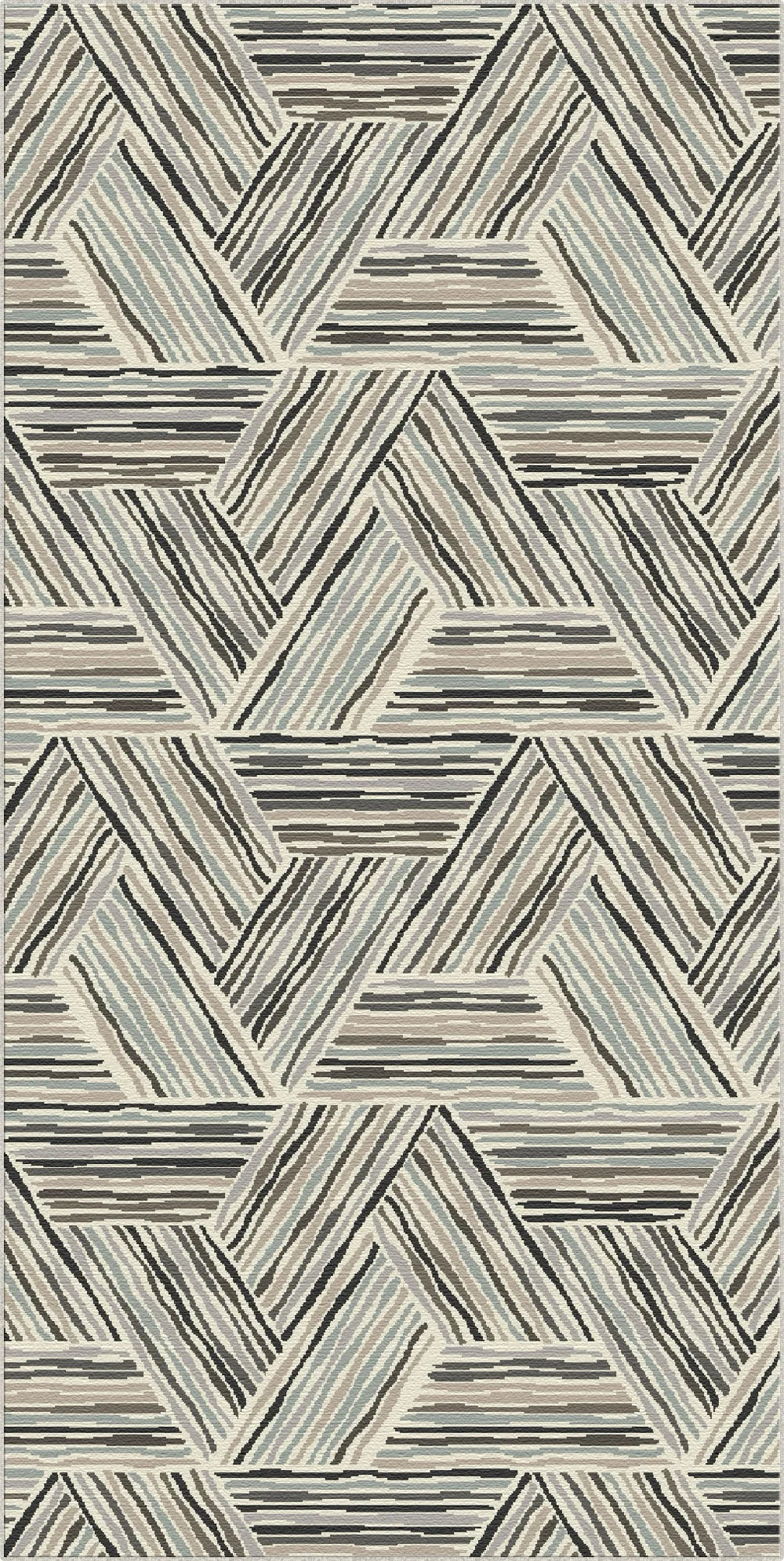 Modern Linear Geometric Triangle Rug