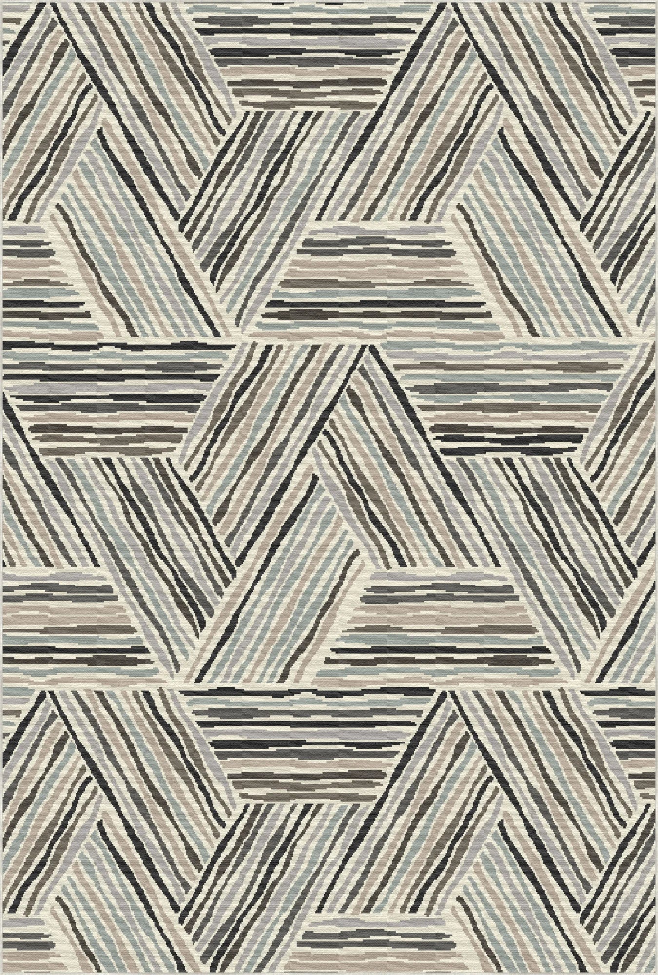 Modern Linear Geometric Triangle Rug
