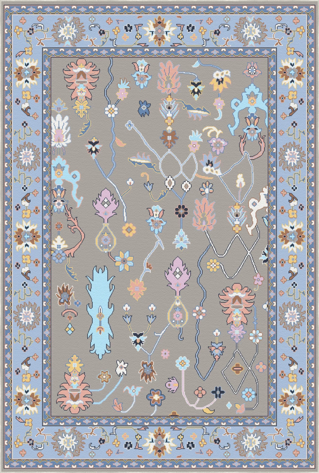 Aura Sky Meadow Floral Rug