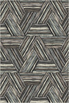 Modern Charcoal Linear Triangle Rug Gray