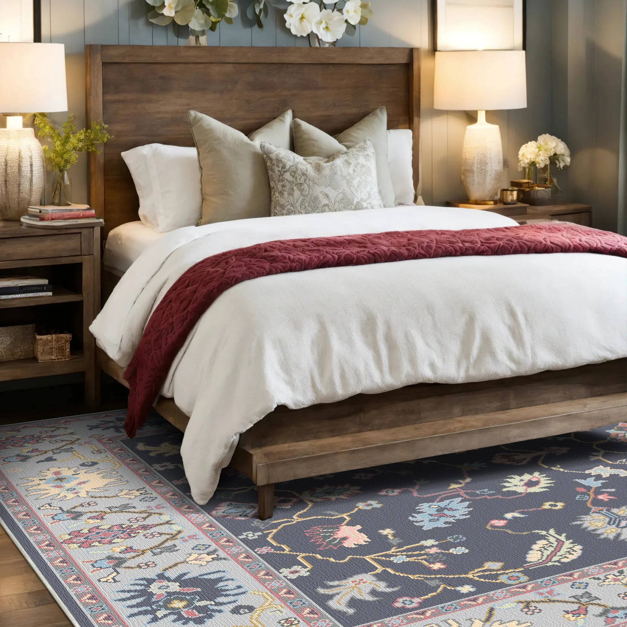 Lyra Midnight Serenade Floral Rug