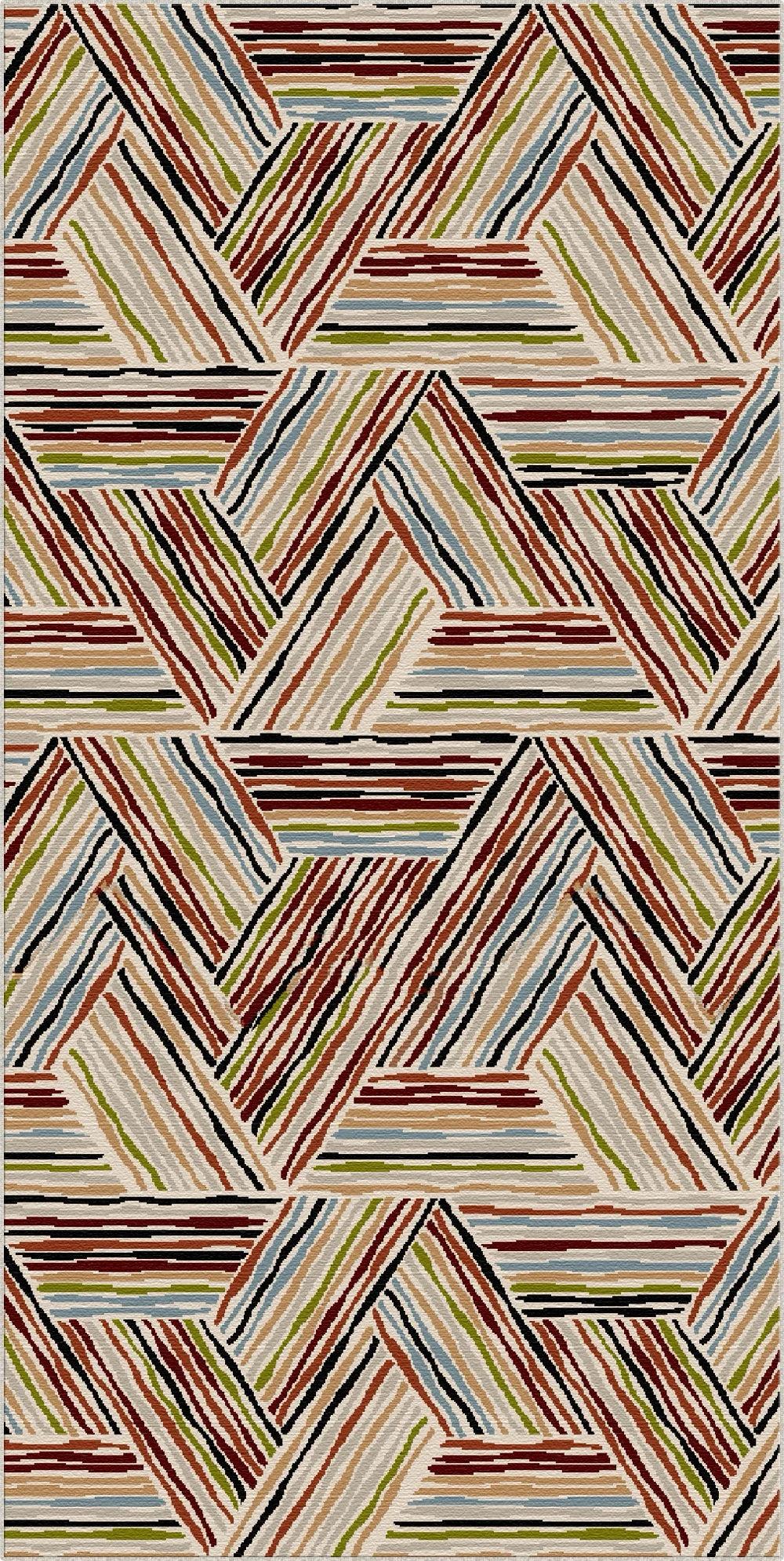Eclectic Multicolor Linear Geometric Rug