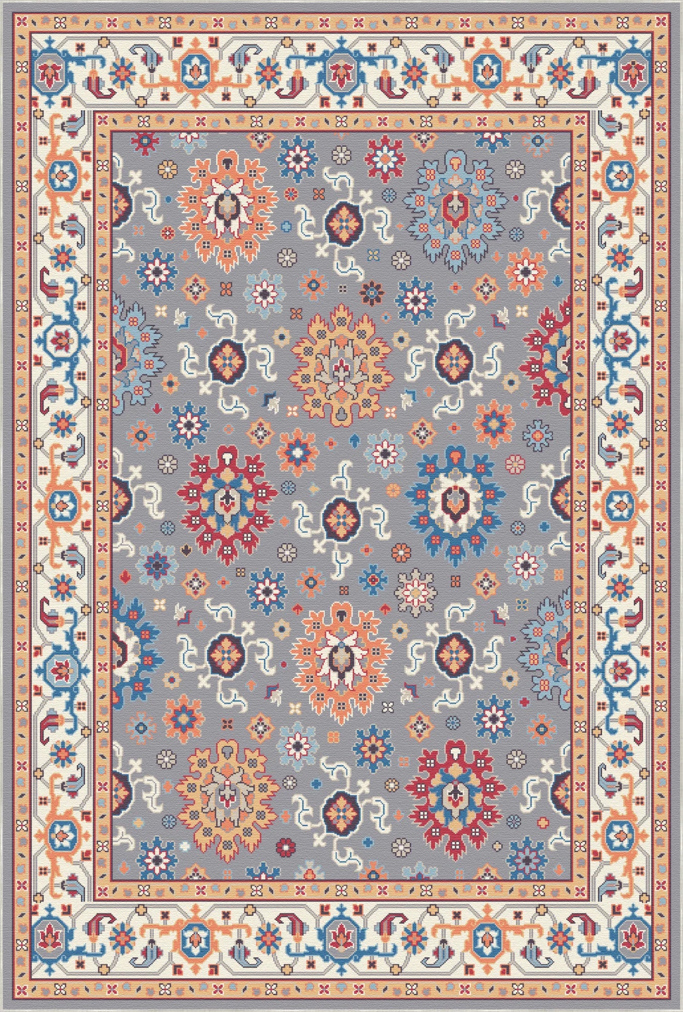 Kaya Azure Palatial Medallion Rug