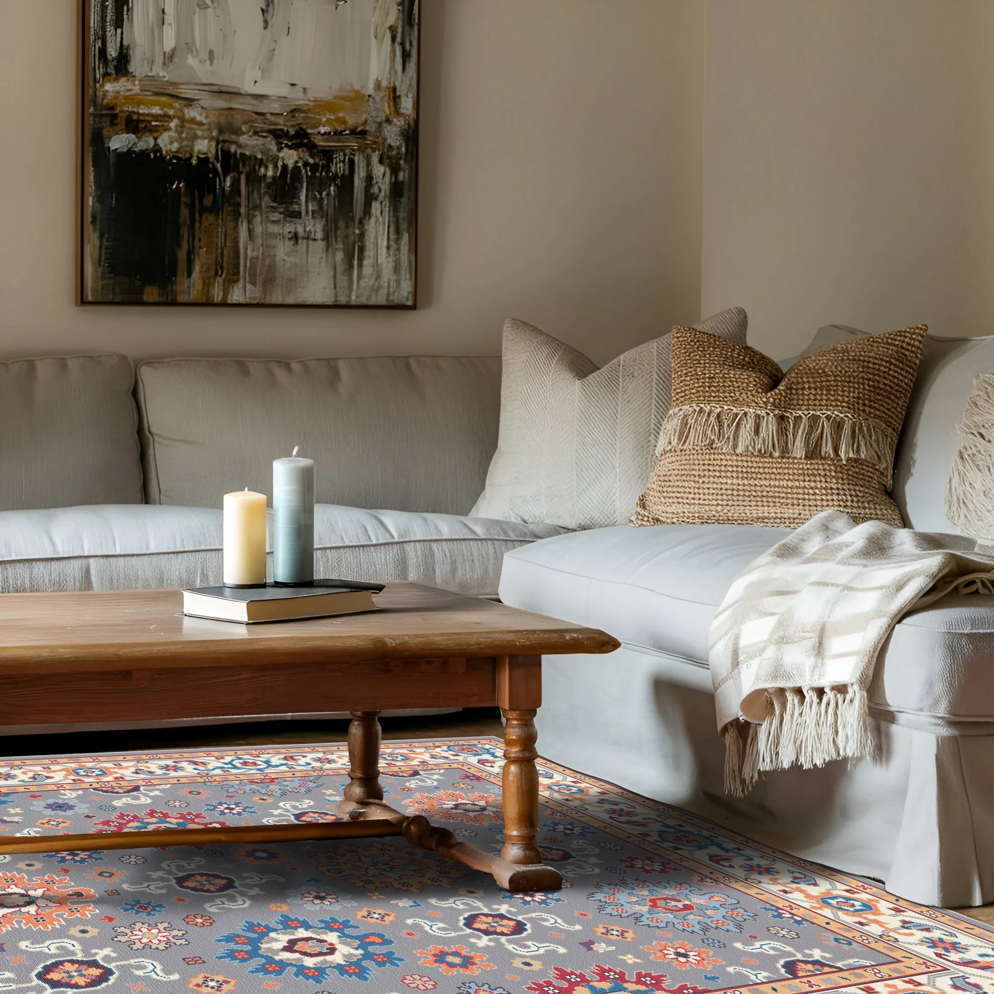 Kaya Azure Palatial Medallion Rug