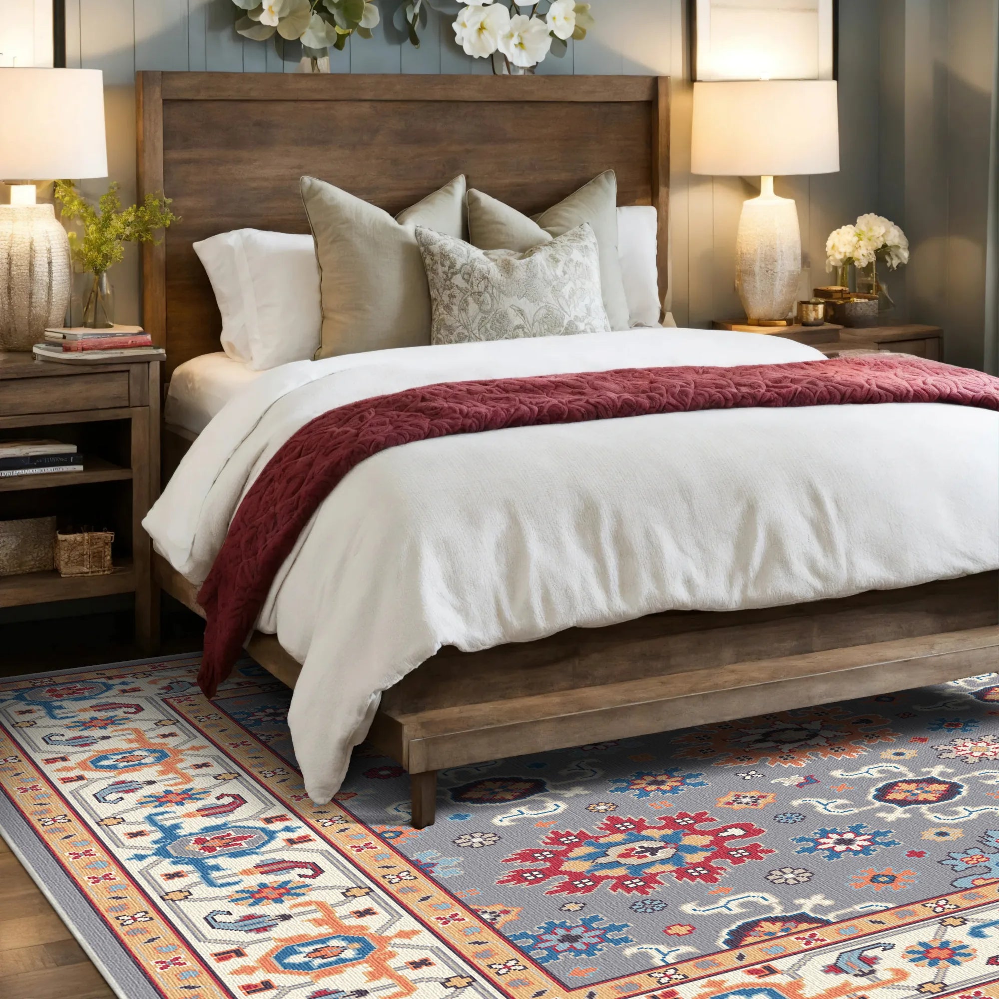 Kaya Azure Palatial Medallion Rug