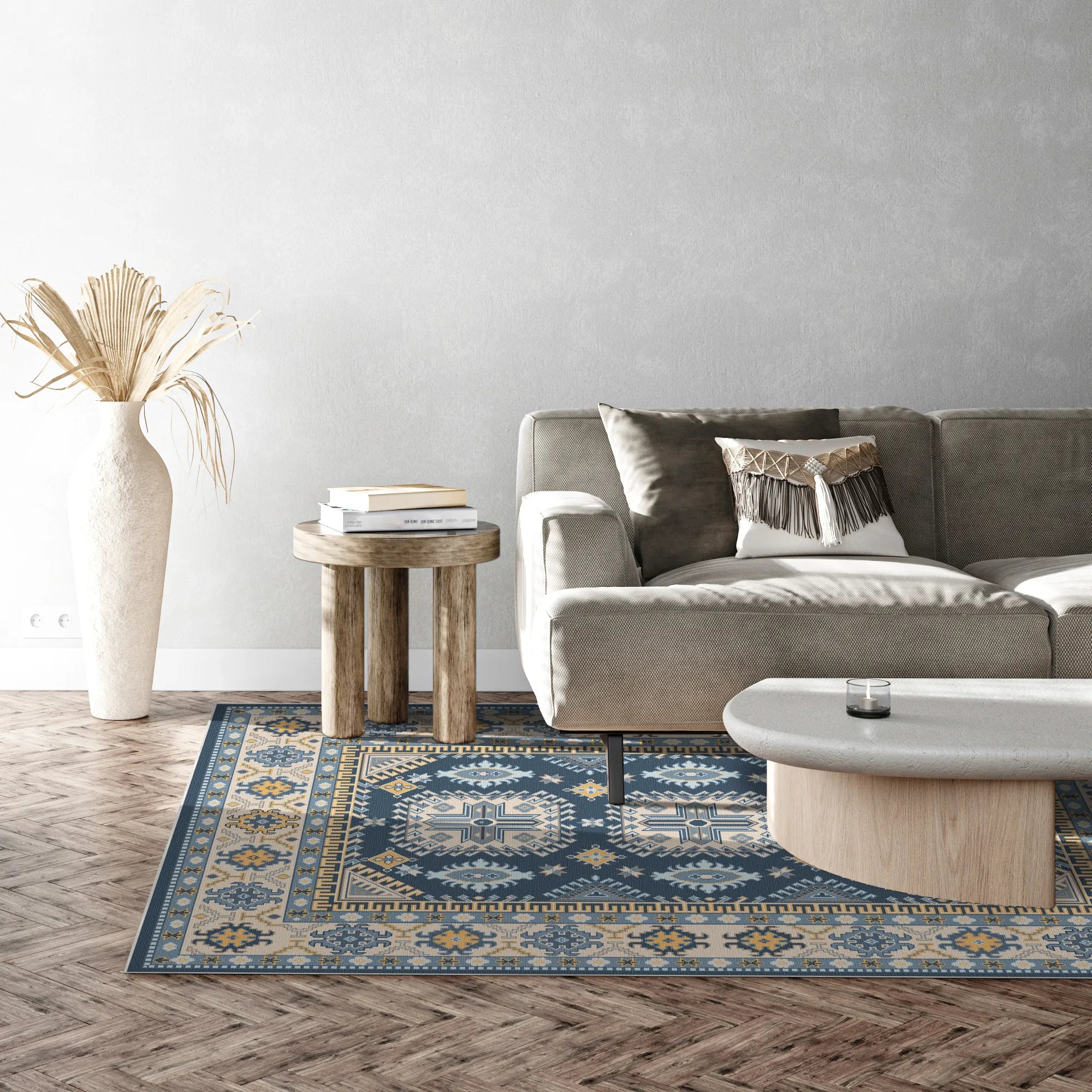 Milo Indigo Shield Geometric Rug