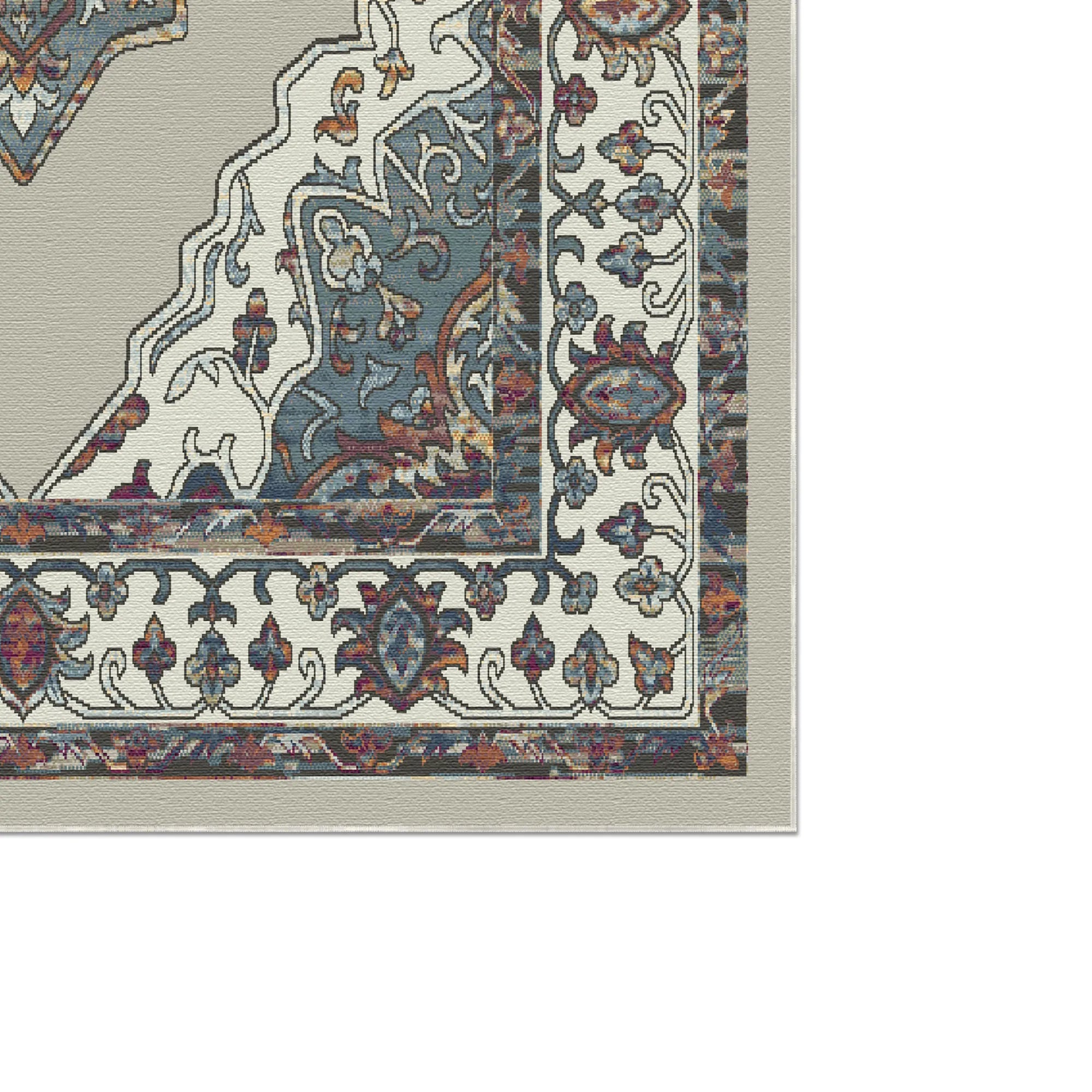 Silver Oasis Medallion Heritage Rug
