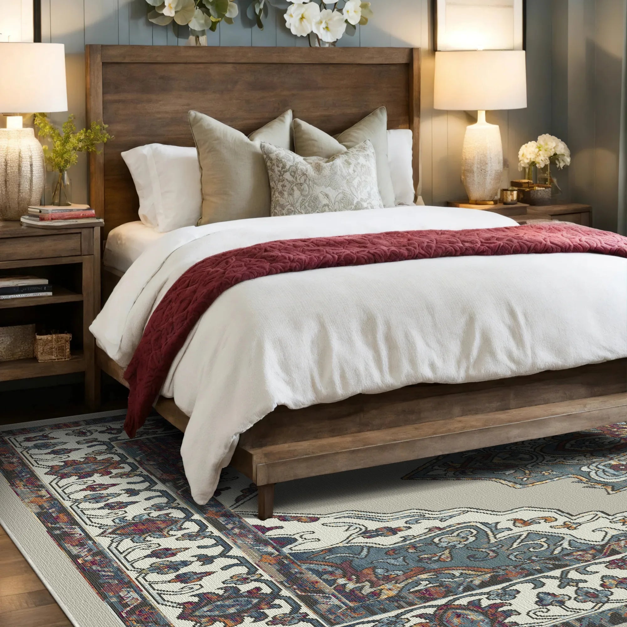 Silver Oasis Medallion Heritage Rug