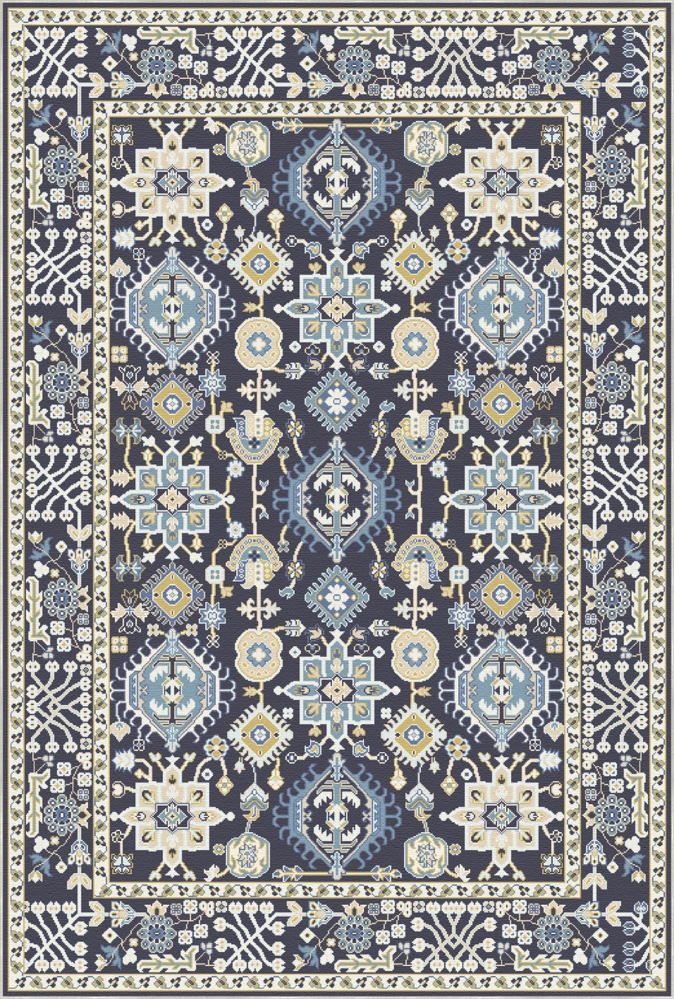 Vortex Obsidian Zenith Geometric Rug