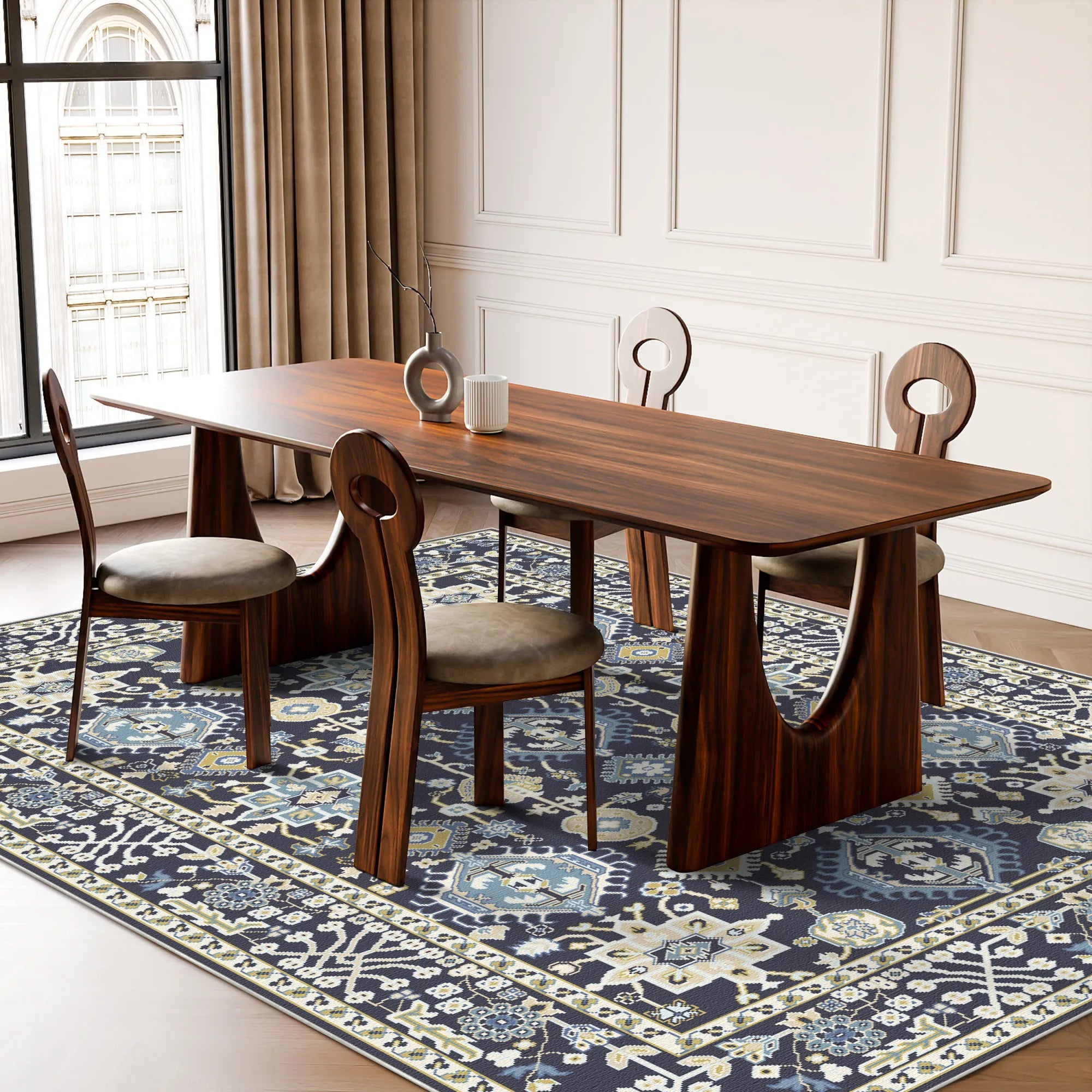 Vortex Obsidian Zenith Geometric Rug