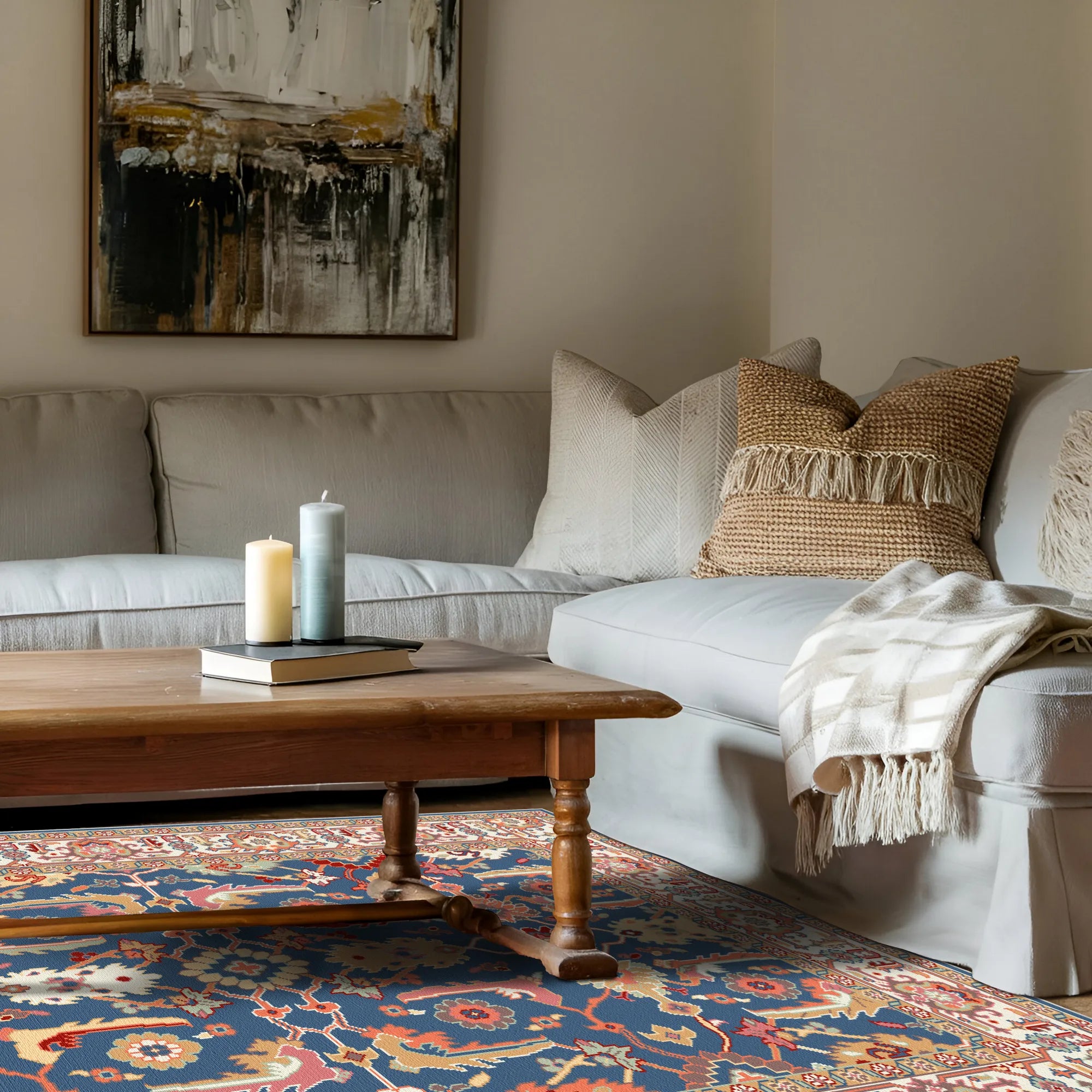 Aria Cerulean Palace Floral Rug