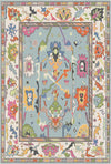 Vora Sky Abstract Folk Rug Light Blue
